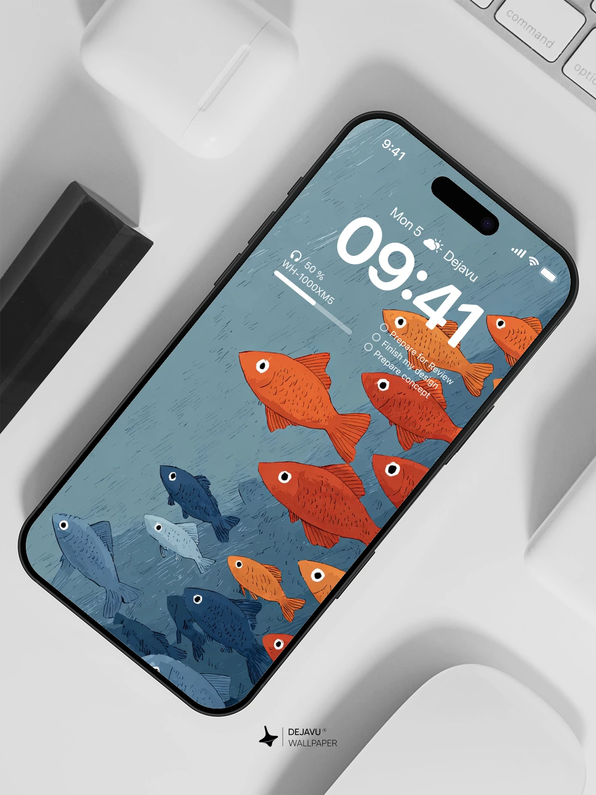Underwater Fish School Wallpaper 4K for iPhone Lock Screen
