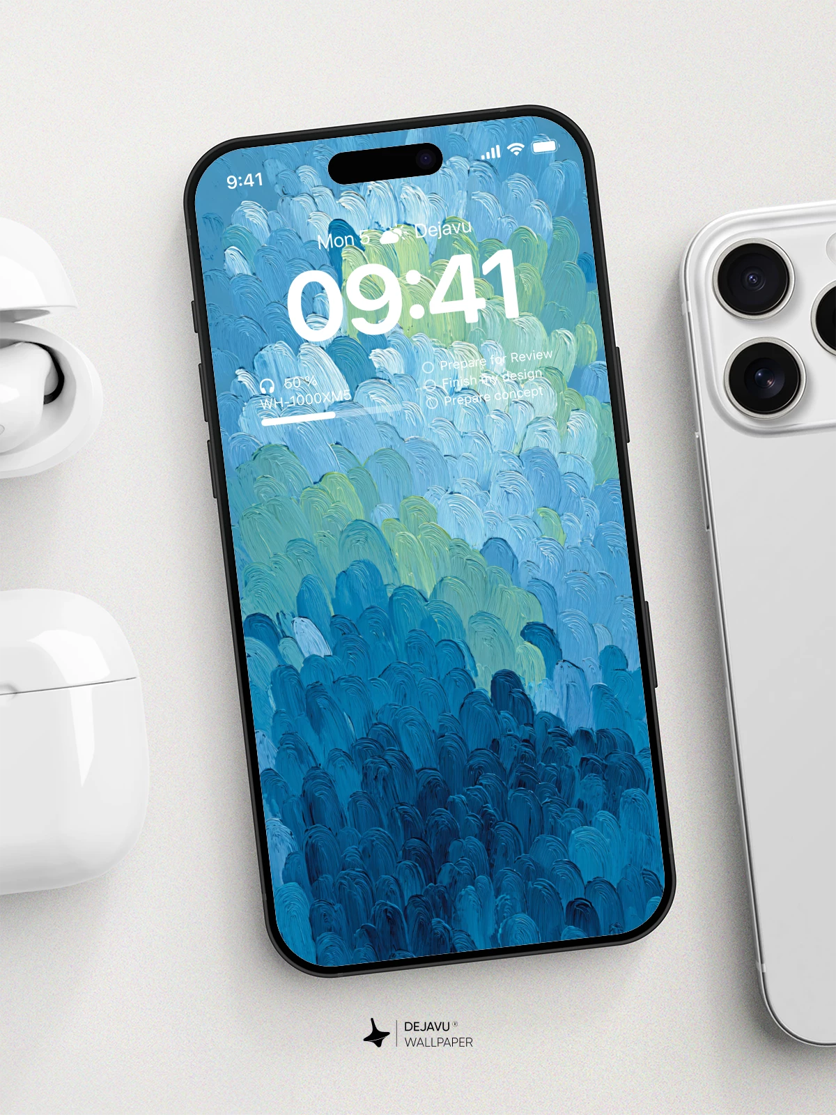 Abstract Blue Green Wave Wallpaper 4K for Mobile Background