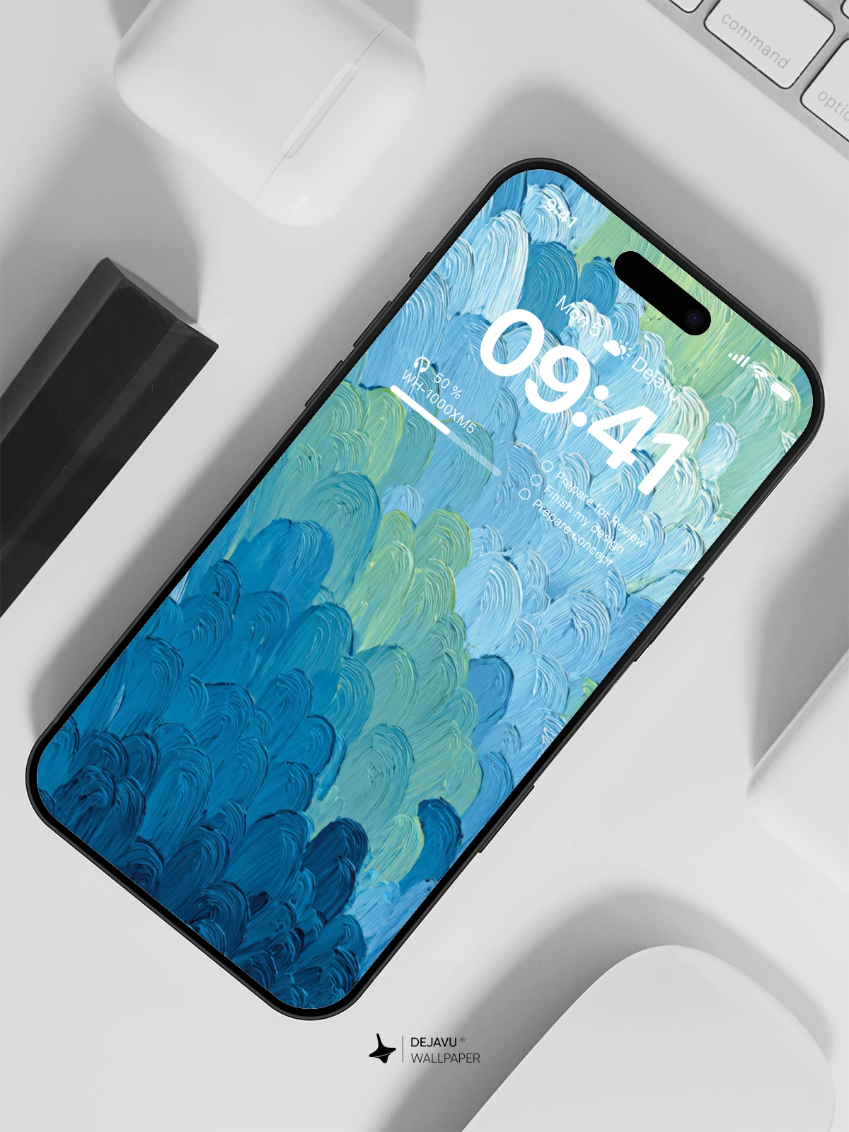 Abstract Blue Green Wave Wallpaper 4K for Mobile Background