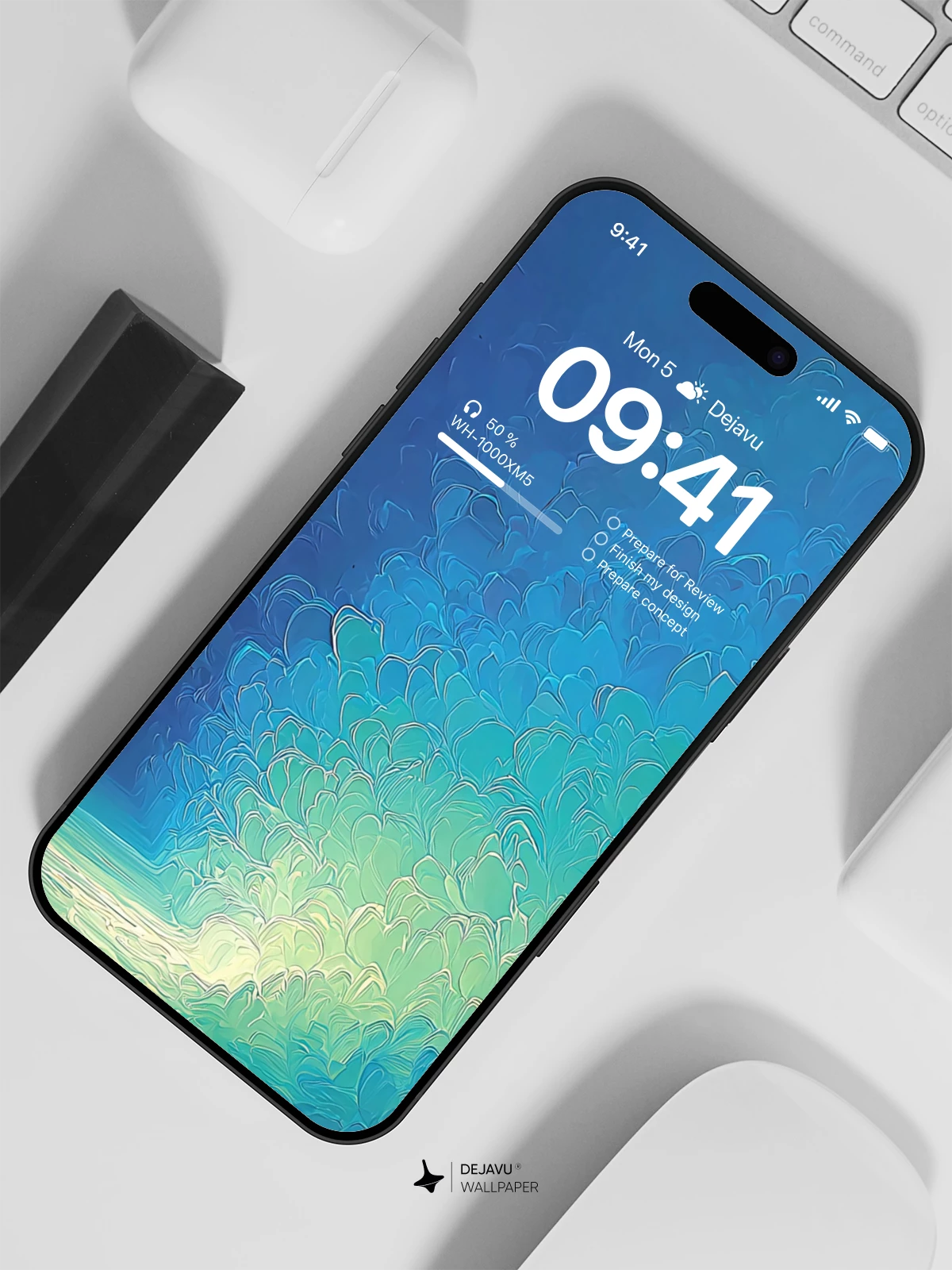 Blue Gradient Wave Wallpaper 4K for Mobile Background