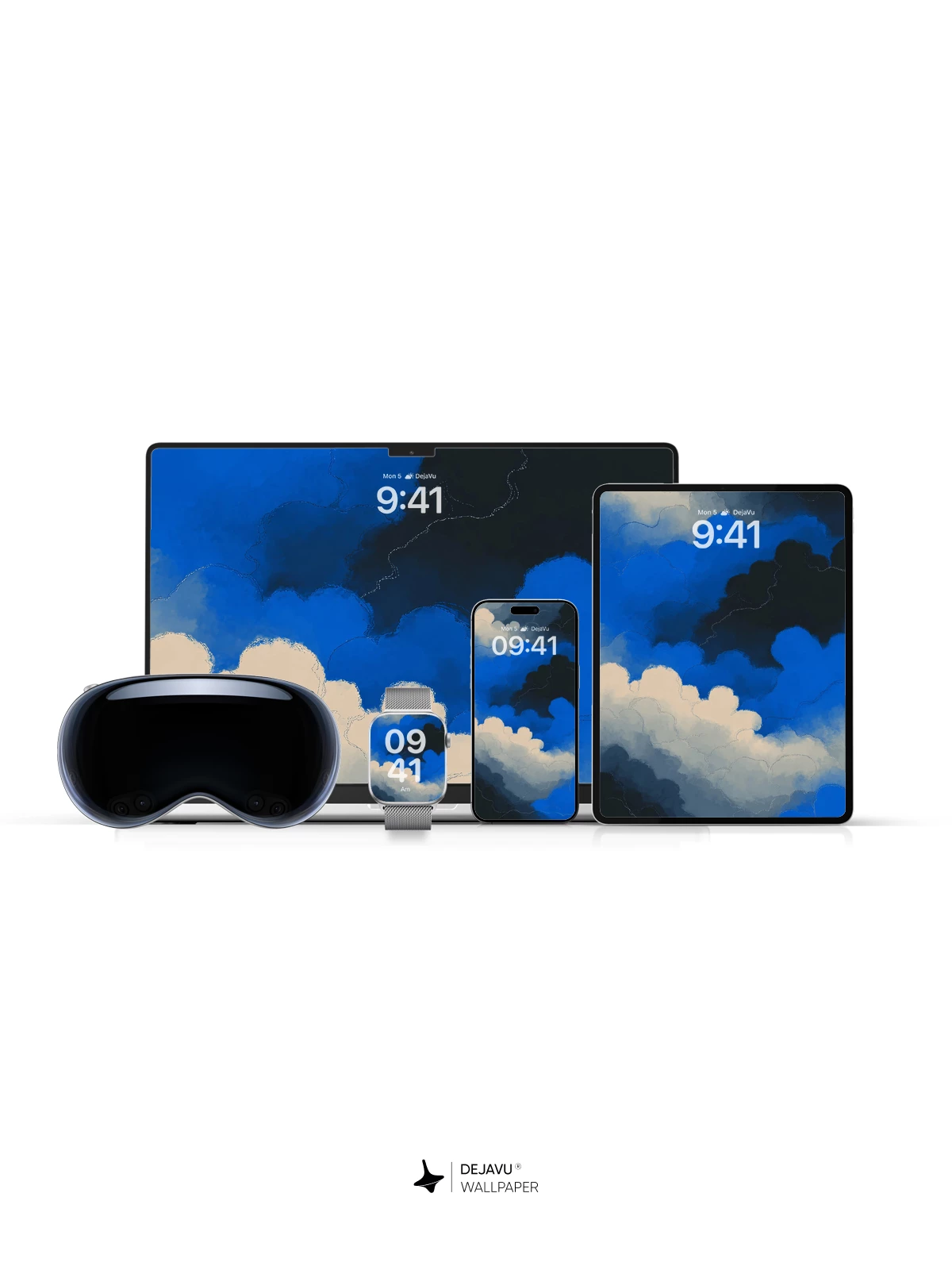 Dark Blue Clouds Wallpaper 4K for iPhone Lock Screen