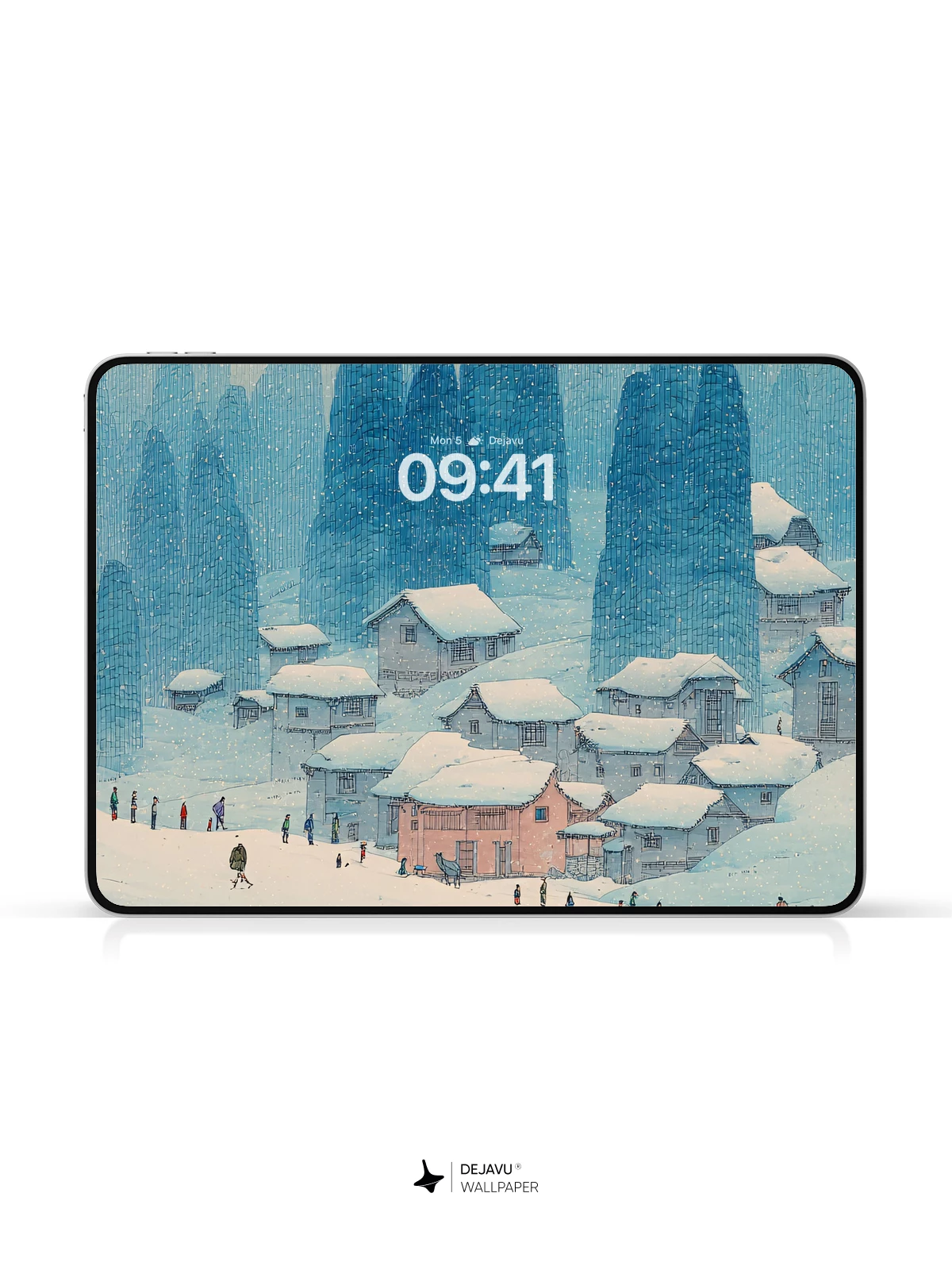 Snowy Mountain Village Wallpaper 4K for iPhone Lock Screen