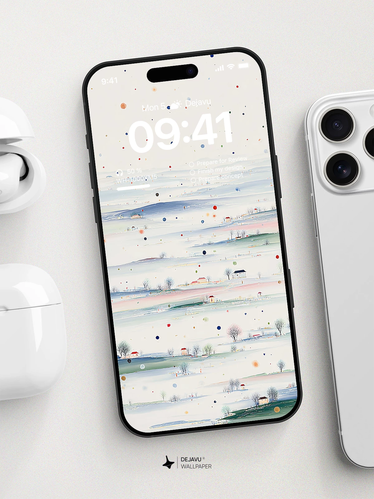 Abstract Snowy Landscape Wallpaper 4K for iPhone Lock Screen