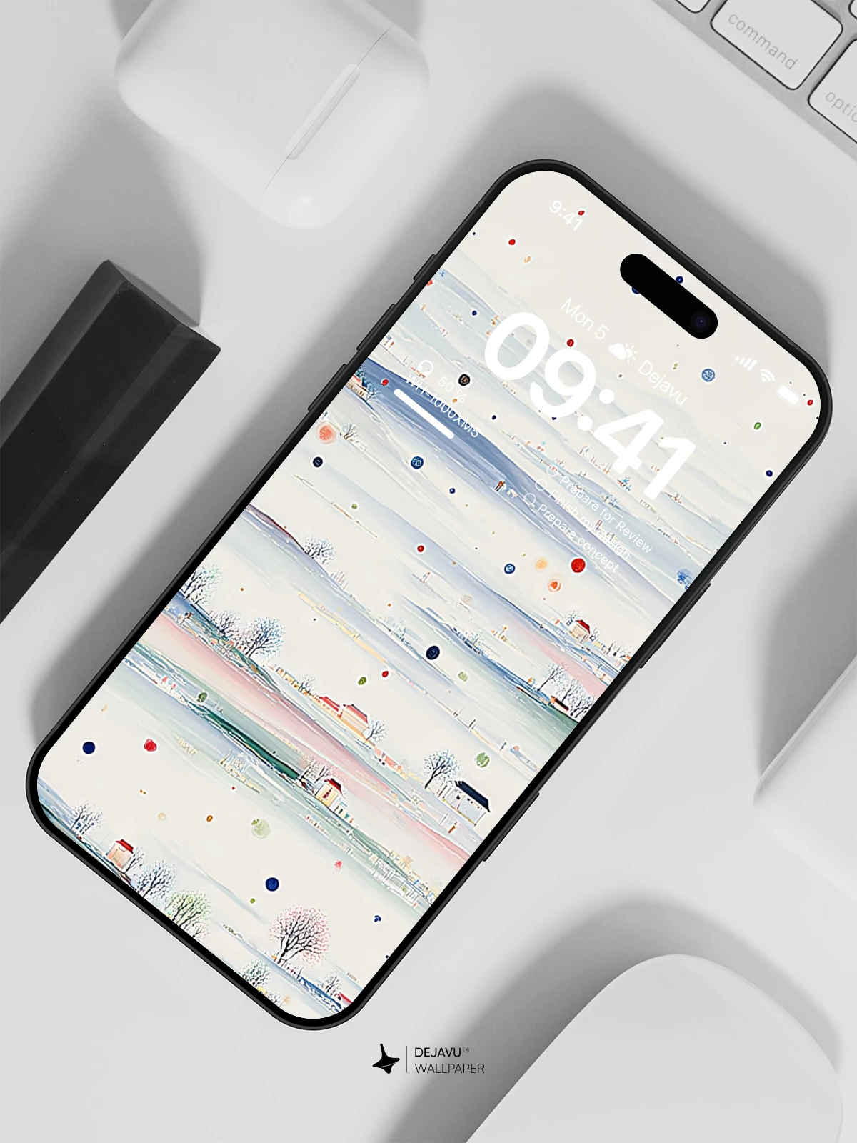 Abstract Snowy Landscape Wallpaper 4K for iPhone Lock Screen