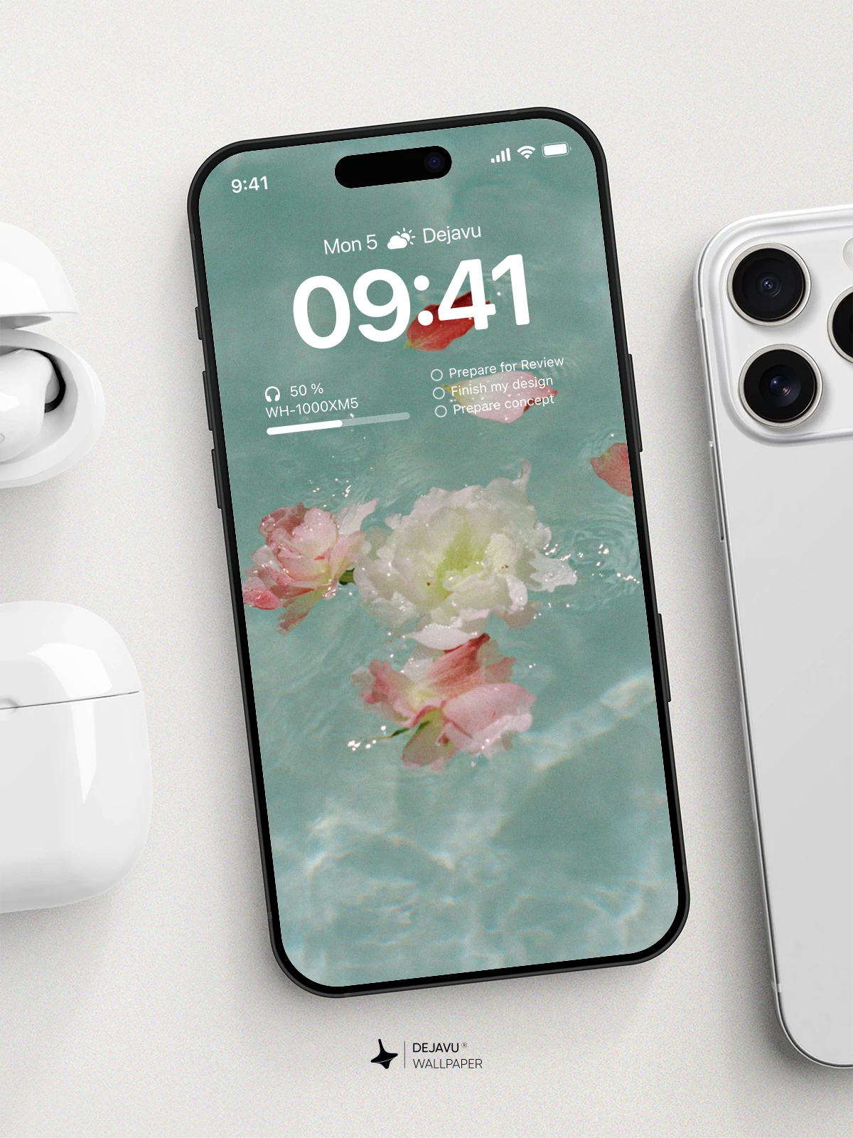 Flower Petals on Water Wallpaper 4K for Mobile Background