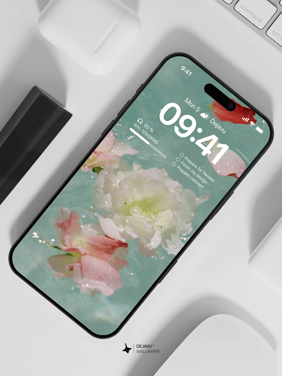 Flower Petals on Water Wallpaper 4K for Mobile Background