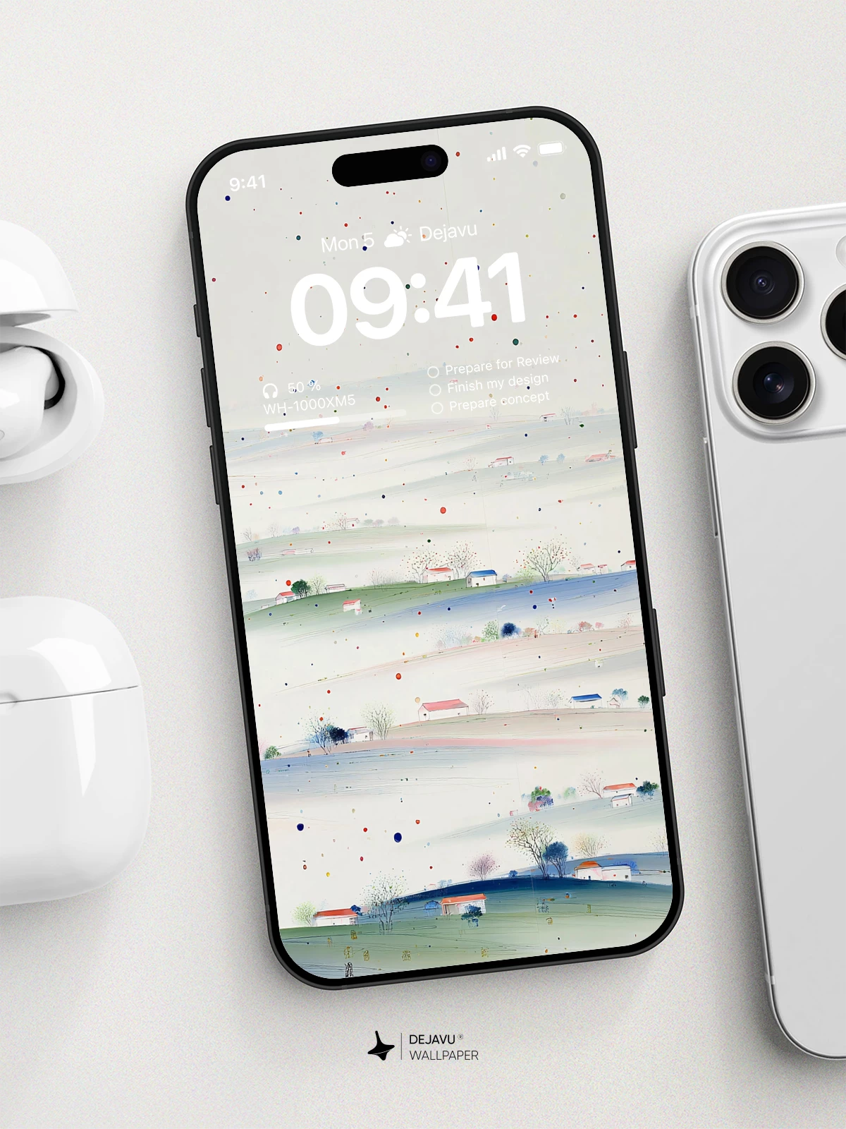 Abstract Pastel Landscape Wallpaper 4K for iPhone Lock Screen