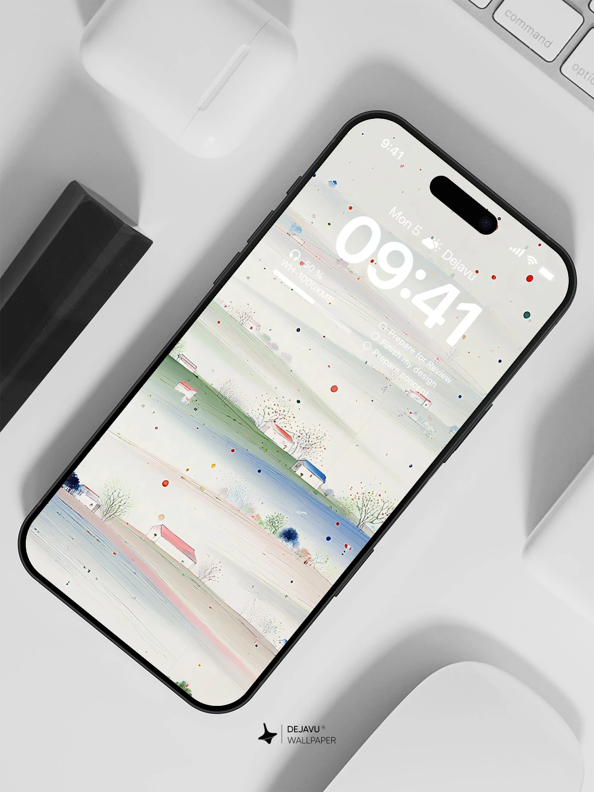 Abstract Pastel Landscape Wallpaper 4K for iPhone Lock Screen