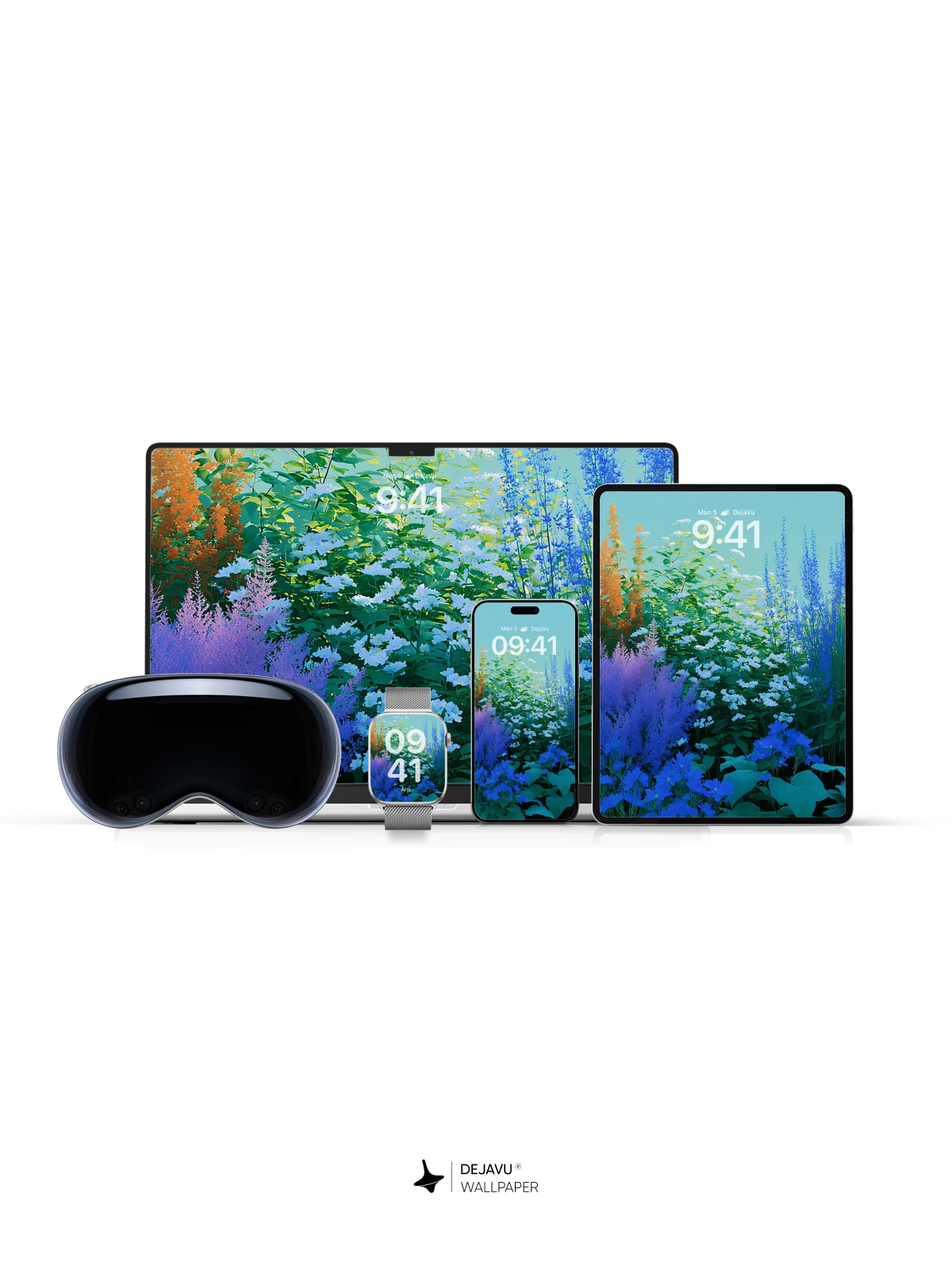 Blue Flower Garden Wallpaper 4K for iPhone Lock Screen