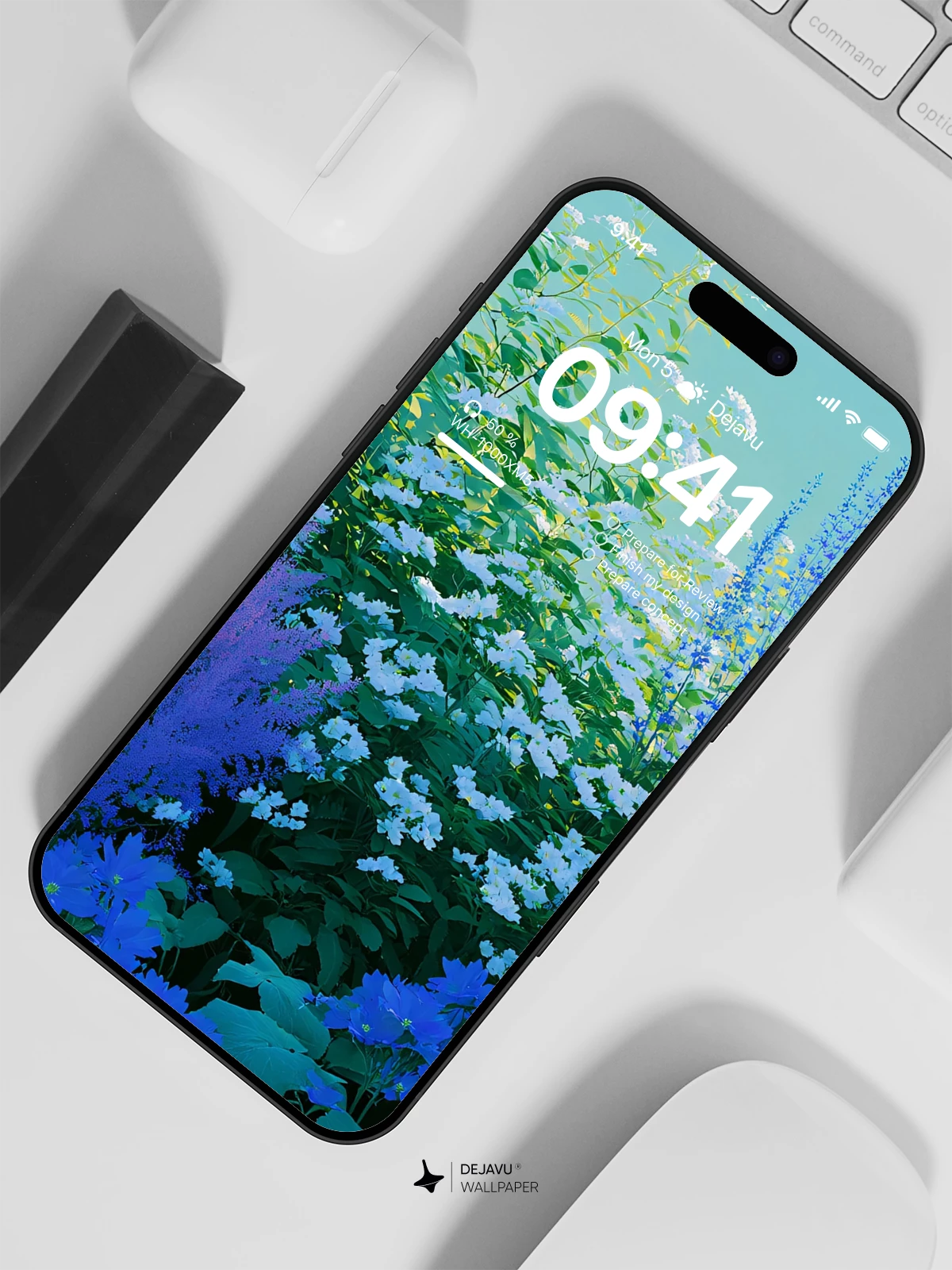 Blue Flower Garden Wallpaper 4K for iPhone Lock Screen