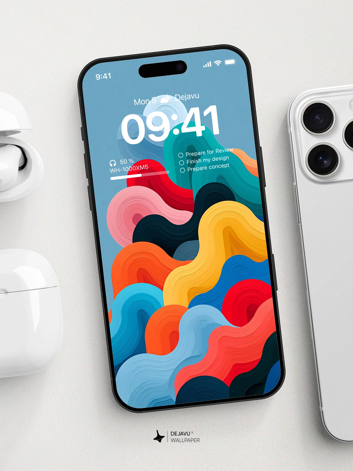 Colorful Abstract Waves Wallpaper 4K for Mobile Background