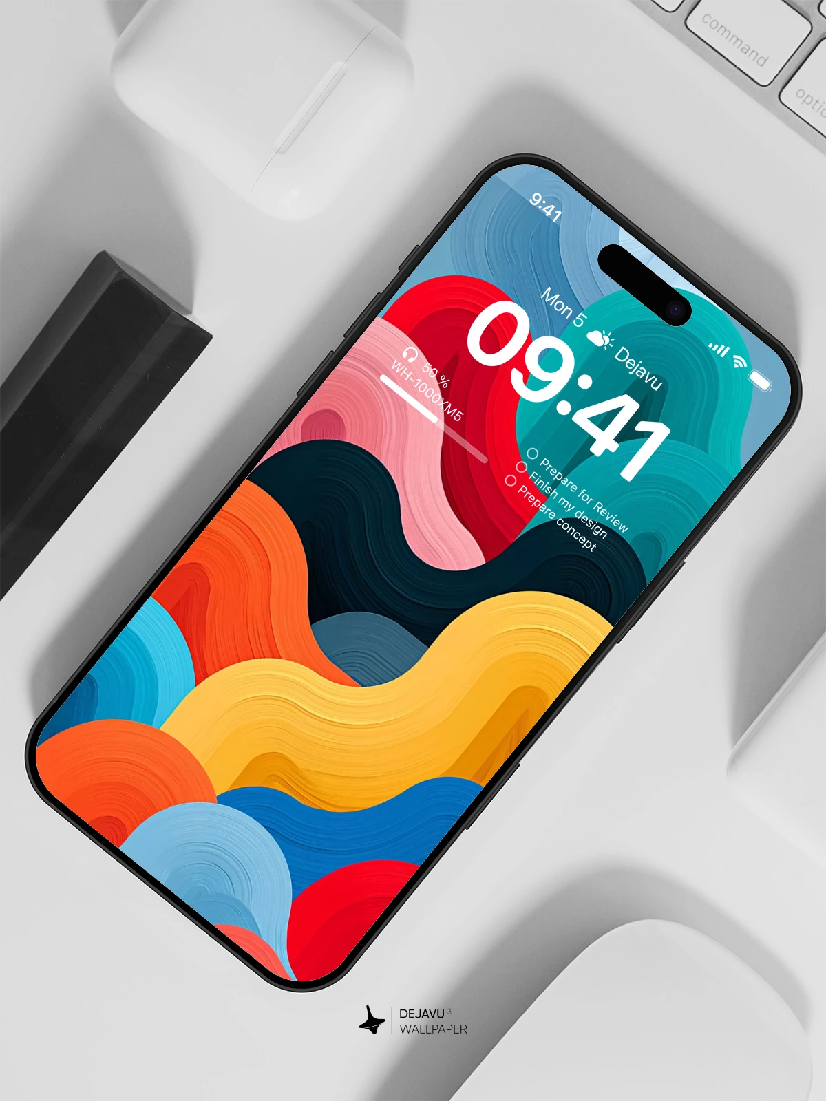 Colorful Abstract Waves Wallpaper 4K for Mobile Background