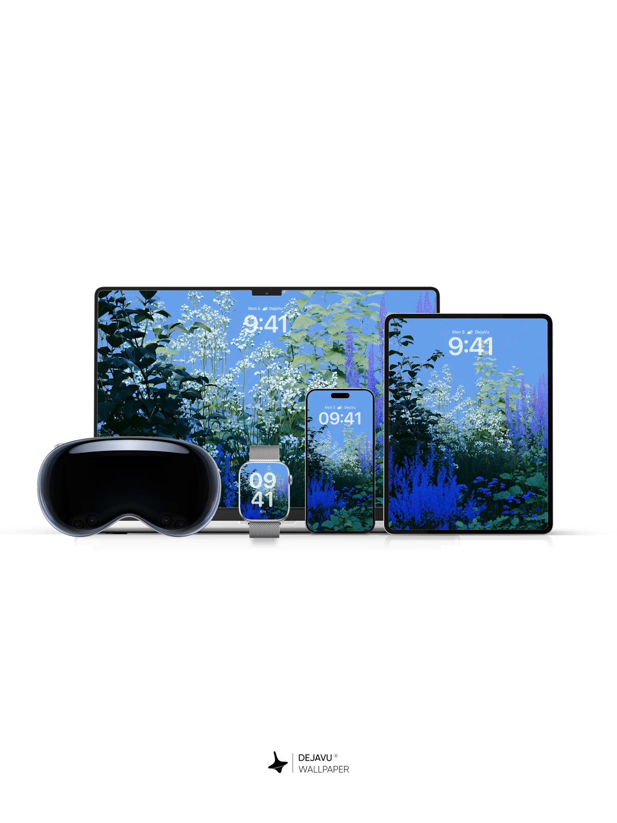 Blue Flower Garden Wallpaper 4K for iPhone Lock Screen