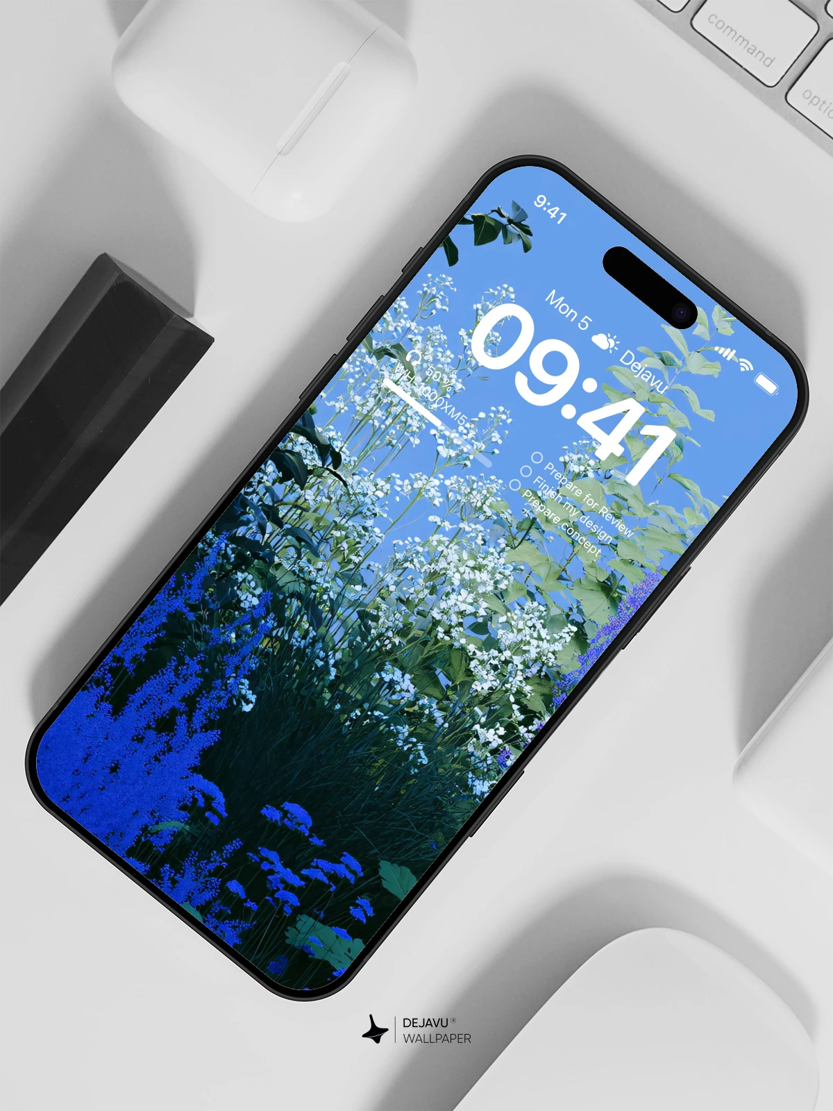 Blue Flower Garden Wallpaper 4K for iPhone Lock Screen