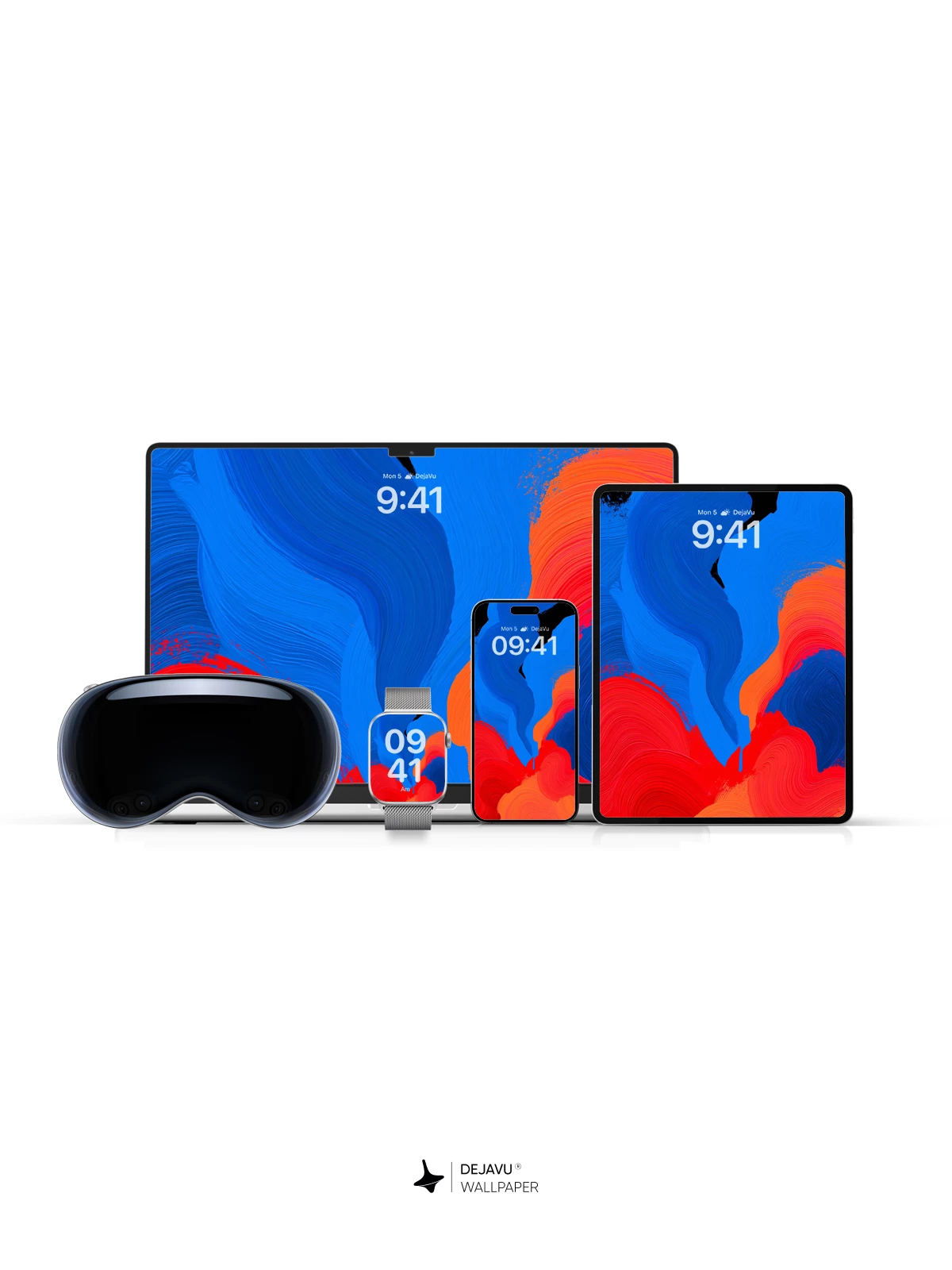 Blue Red Abstract Wallpaper 4K for iPhone Lock Screen