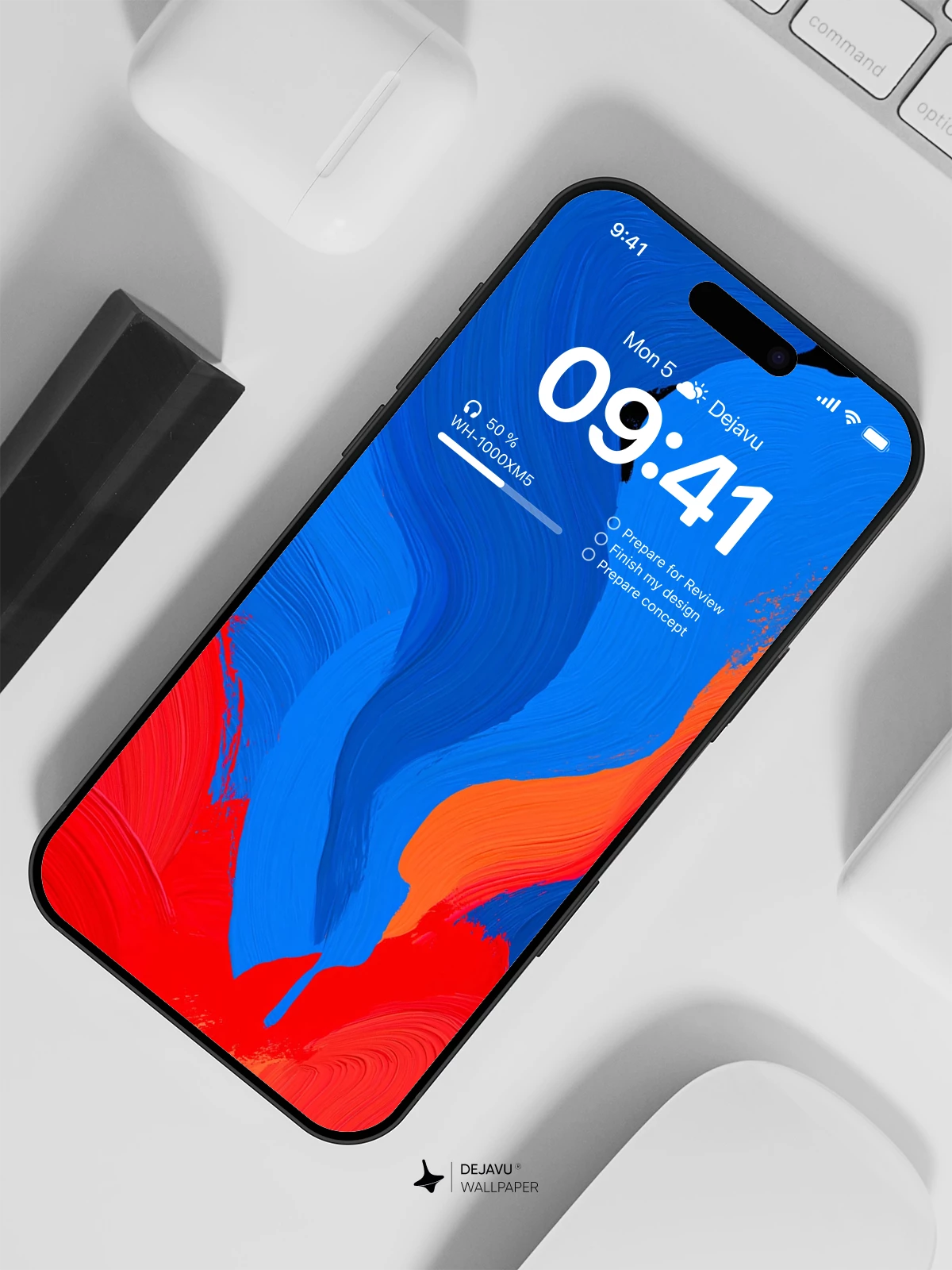 Blue Red Abstract Wallpaper 4K for iPhone Lock Screen