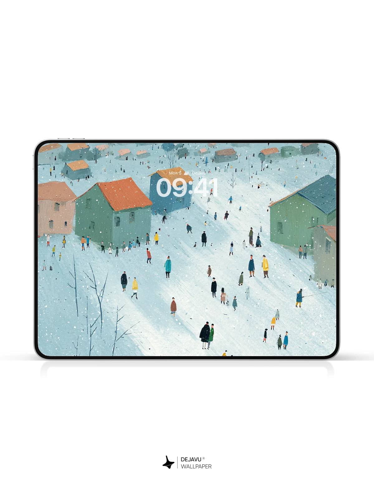 Snowy Village 4K Wallpaper for iPhone Lock Screen