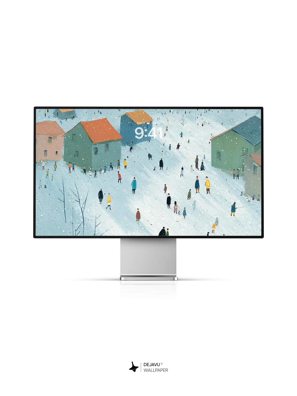 Snowy Village 4K Wallpaper for iPhone Lock Screen