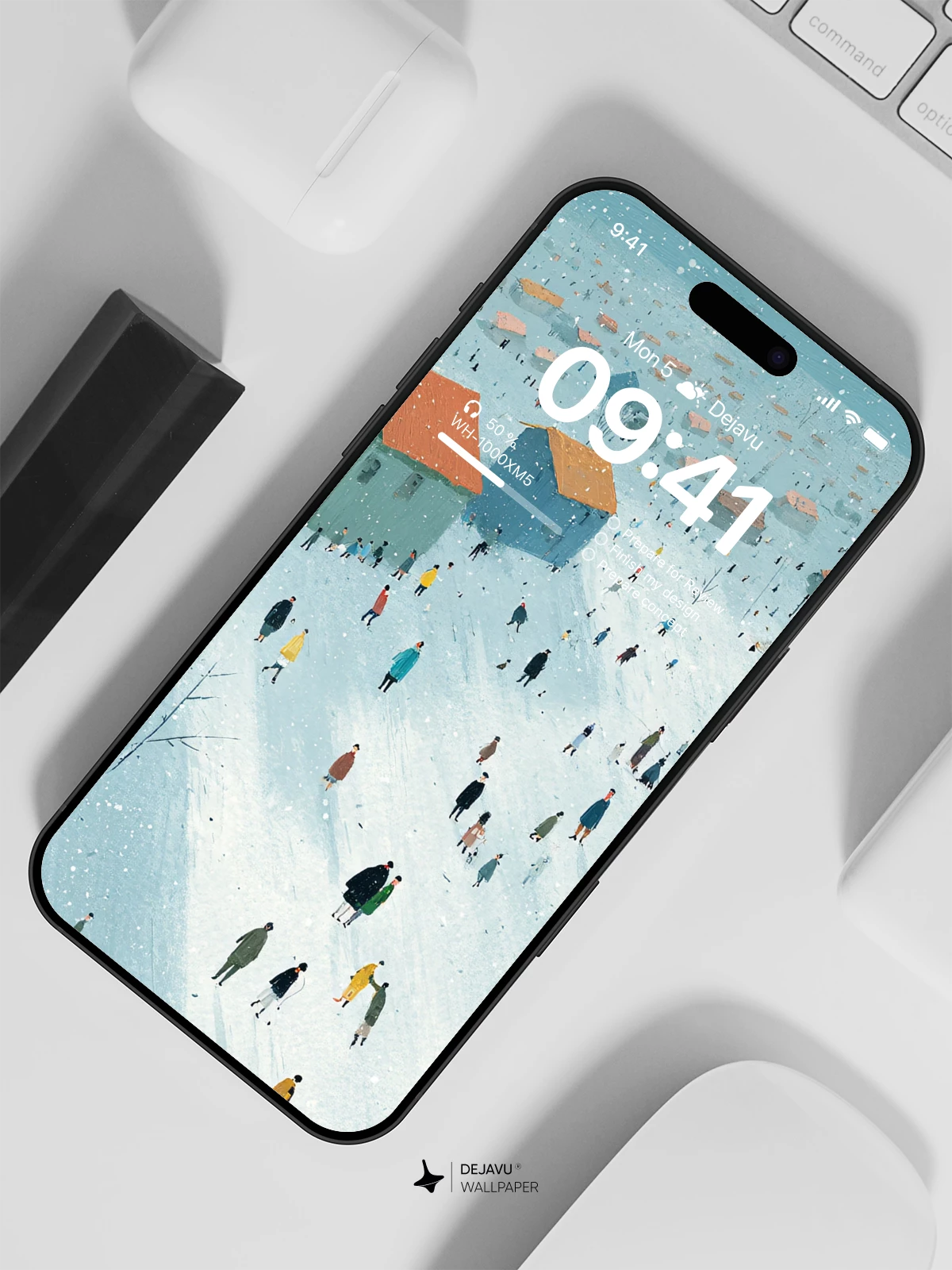 Snowy Village 4K Wallpaper for iPhone Lock Screen