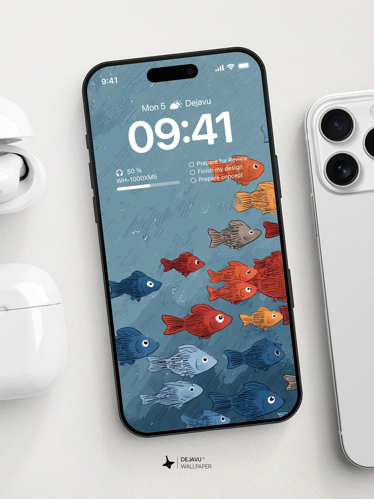 Colorful Fish School Wallpaper 4K for iPhone Lock Screen