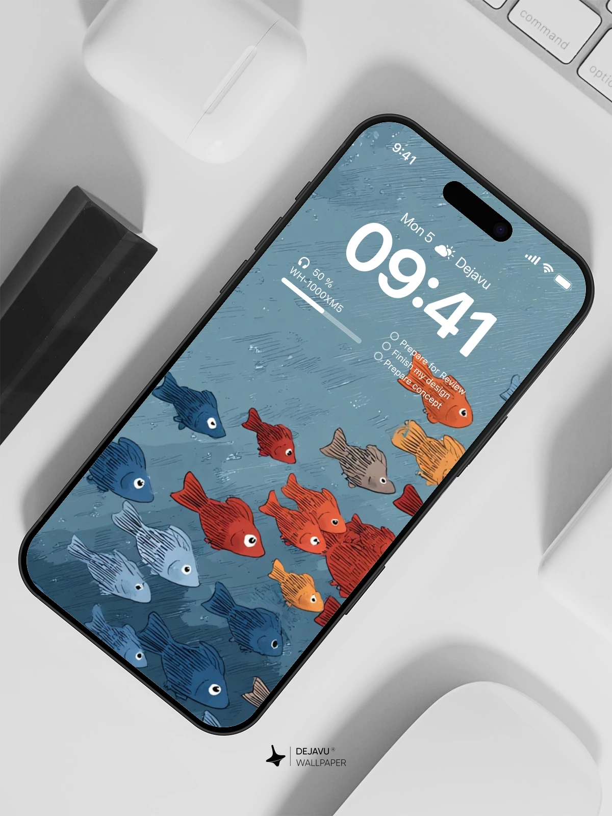 Colorful Fish School Wallpaper 4K for iPhone Lock Screen
