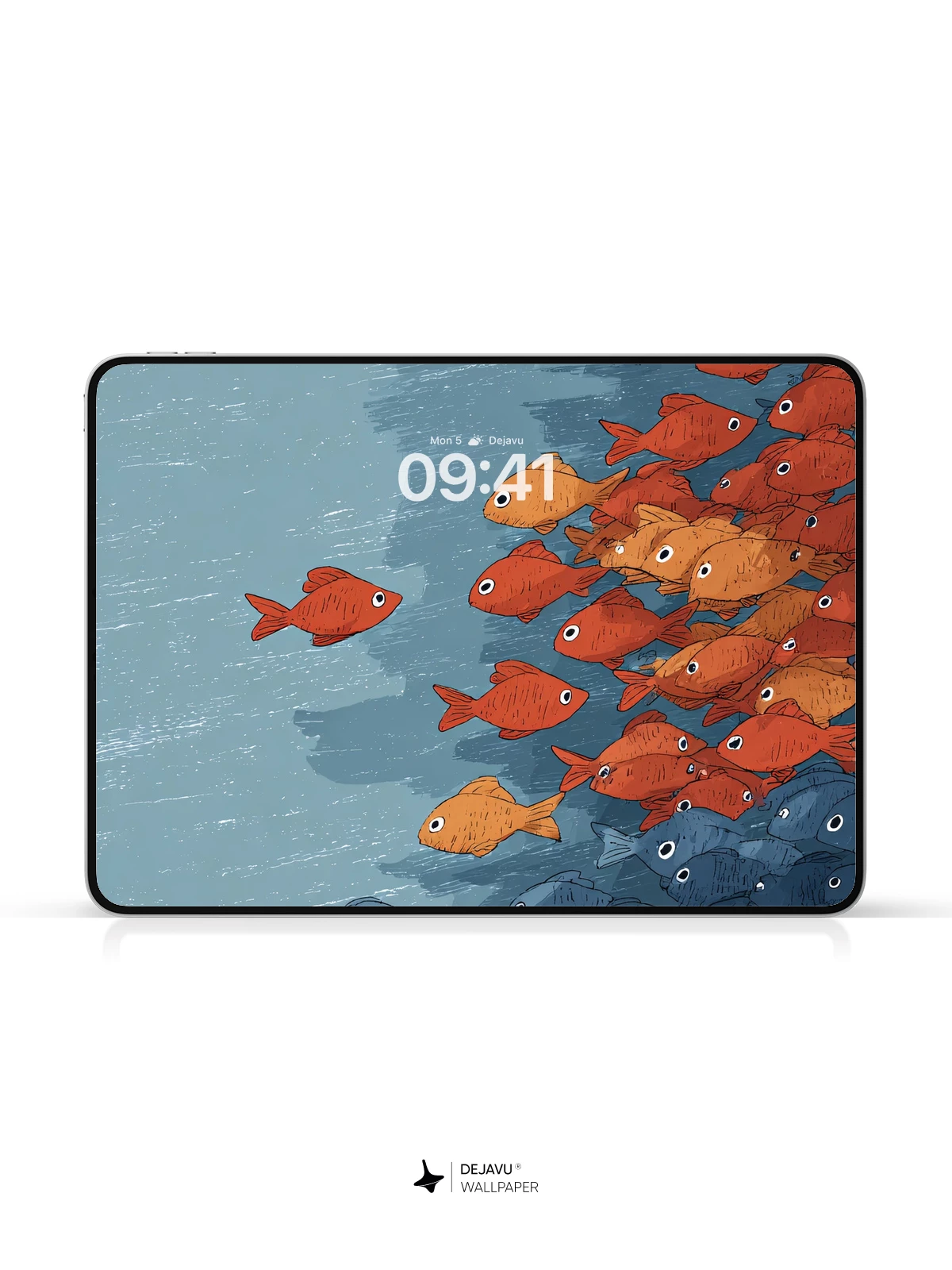 Red and Blue Fish School Wallpaper 4K for Mobile Background