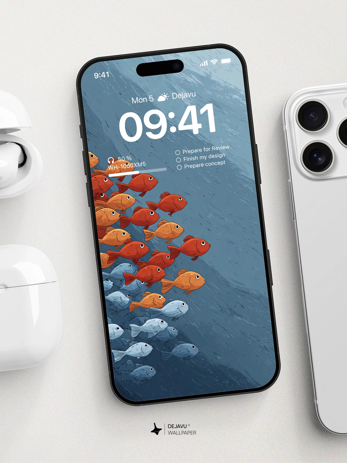 Orange Fish School Wallpaper 4K for iPhone Lock Screen