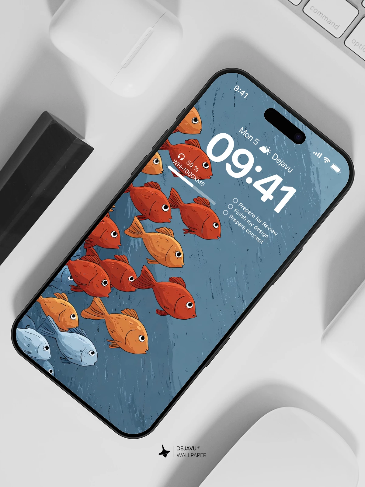 Orange Fish School Wallpaper 4K for iPhone Lock Screen