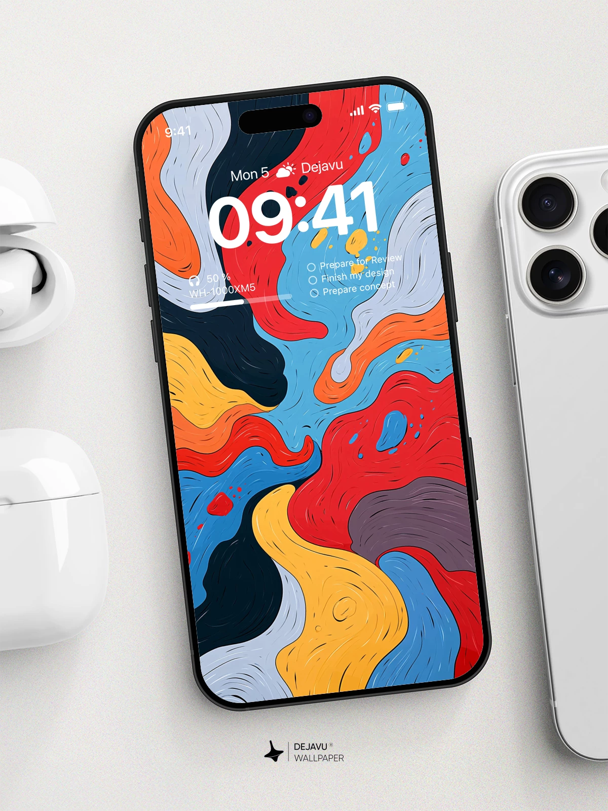 Abstract Colorful Wave Wallpaper 4K for iPhone Lock Screen