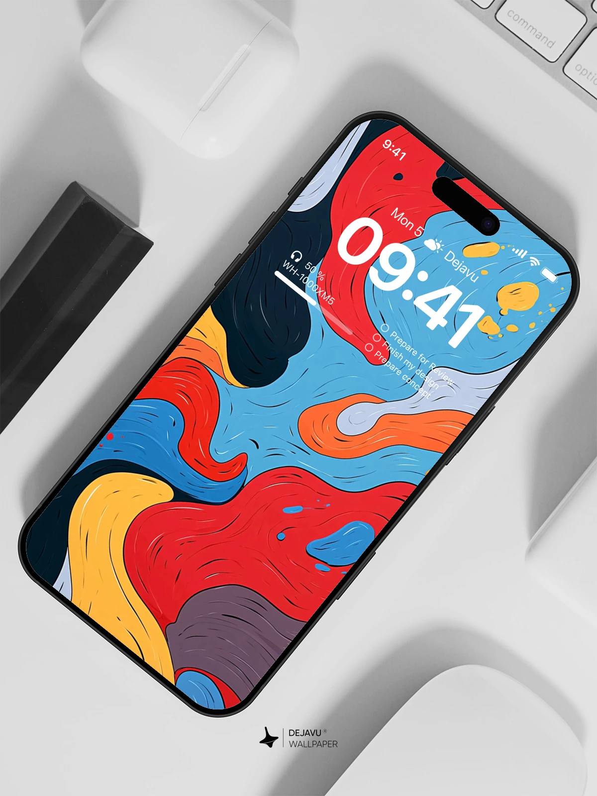Abstract Colorful Wave Wallpaper 4K for iPhone Lock Screen