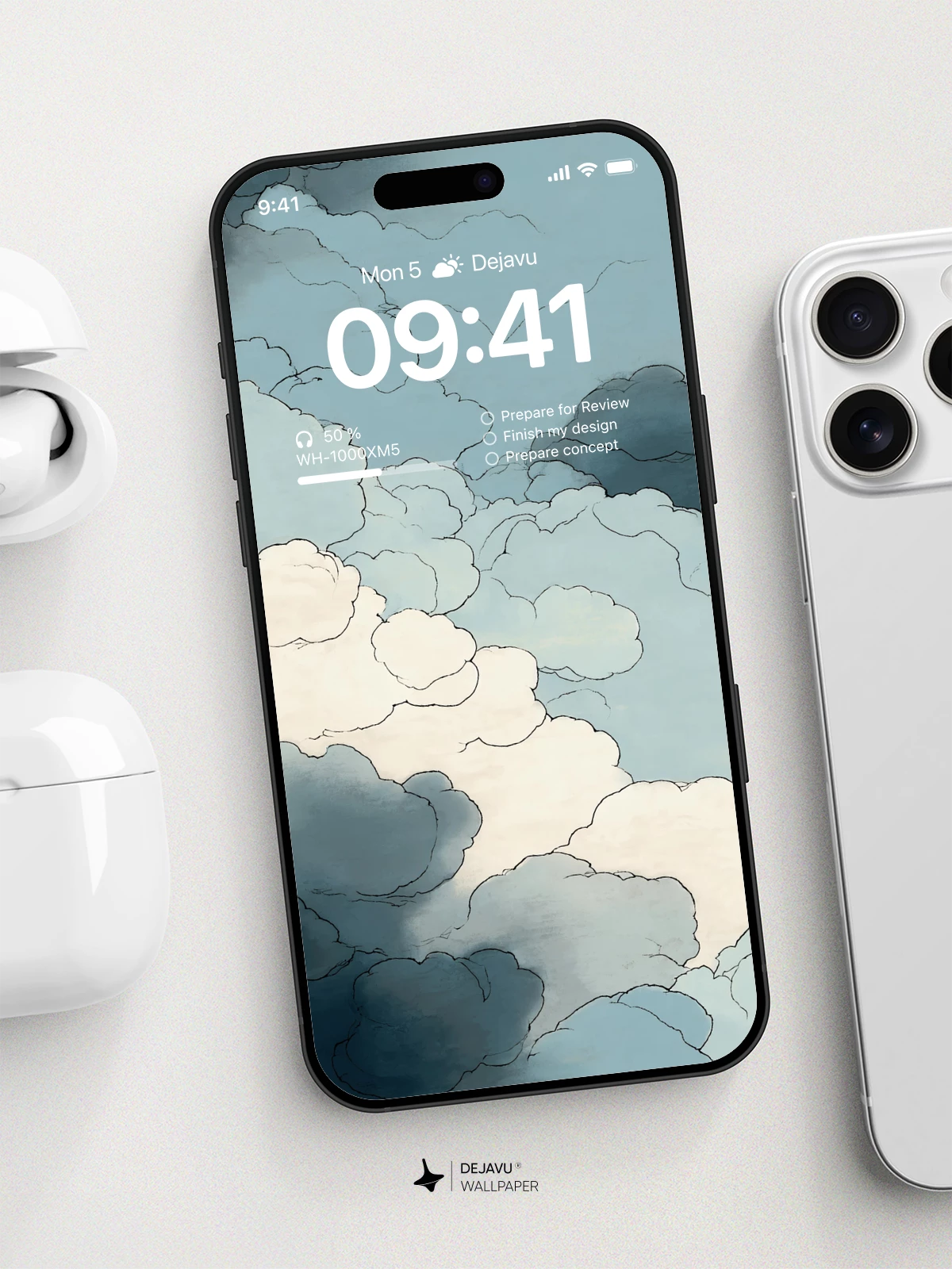 Blue Clouds Wallpaper 4K for iPhone Lock Screen