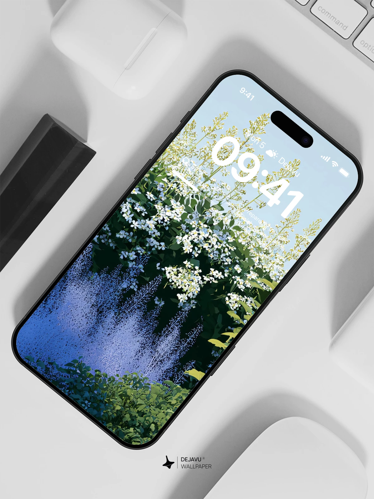 Blue Flower Garden Wallpaper 4K for iPhone Lock Screen