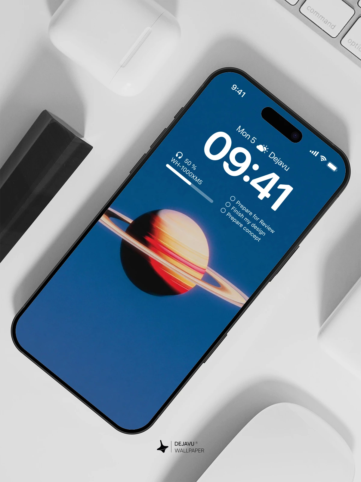 土星壁纸 4K 适用于 iPhone 锁屏