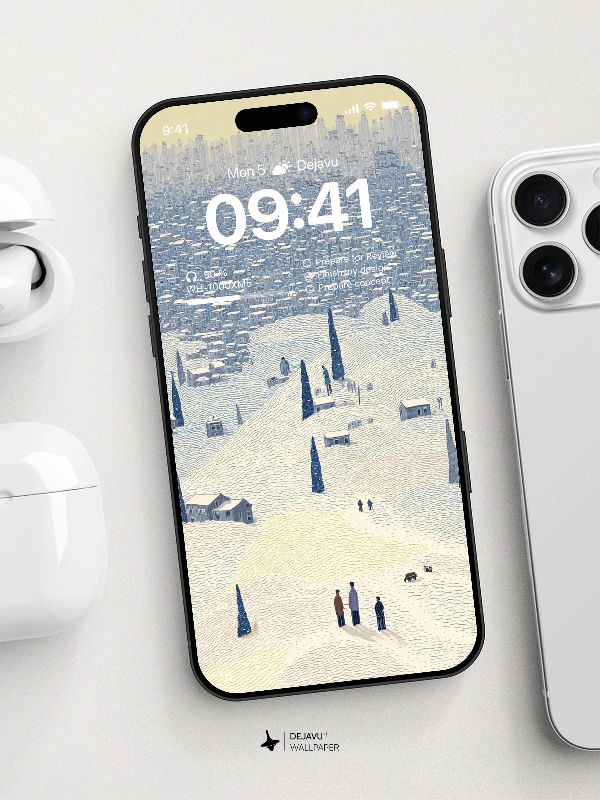 Snowy Cityscape Wallpaper 4K for iPhone Lock Screen