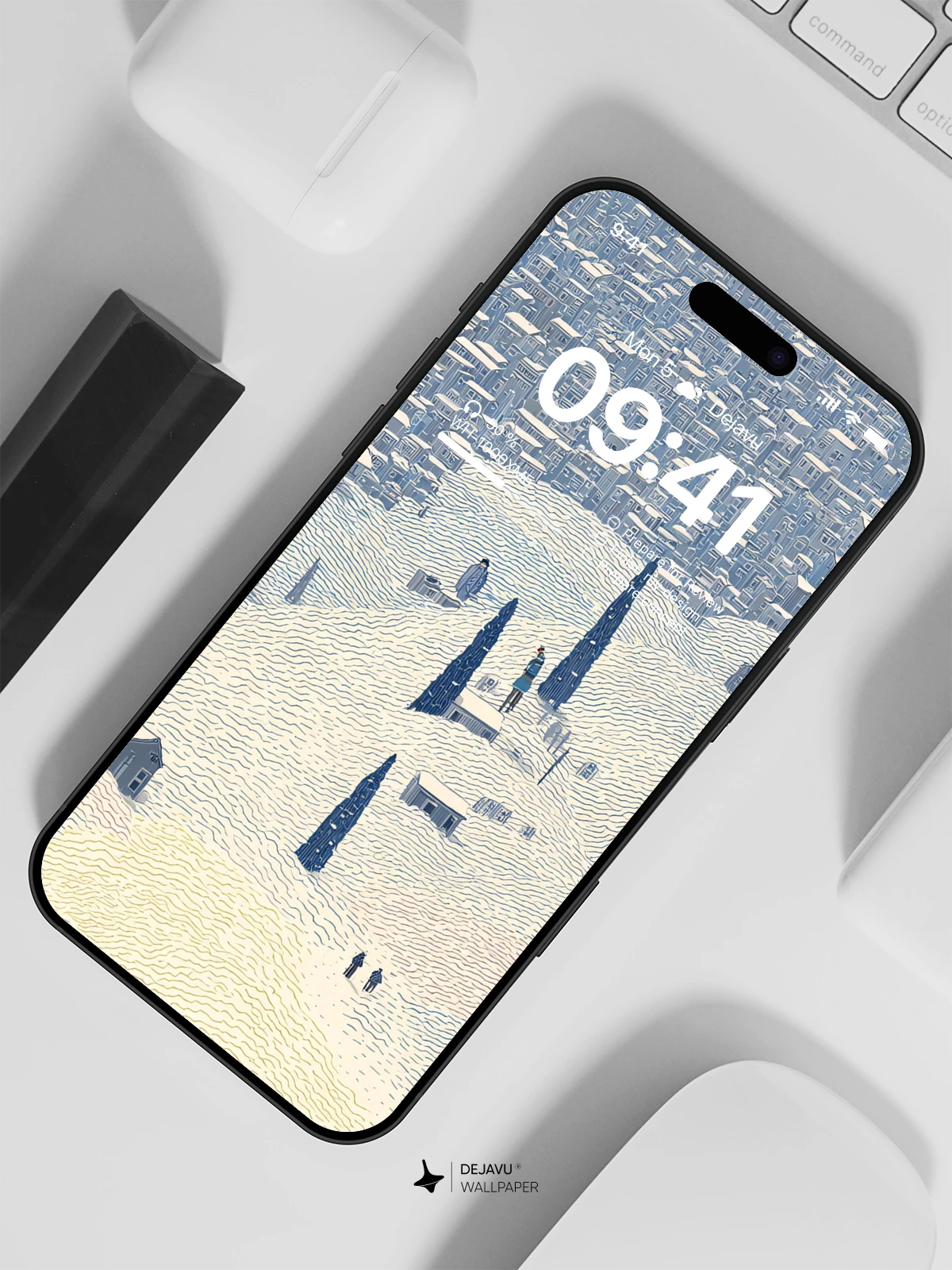 Snowy Cityscape Wallpaper 4K for iPhone Lock Screen