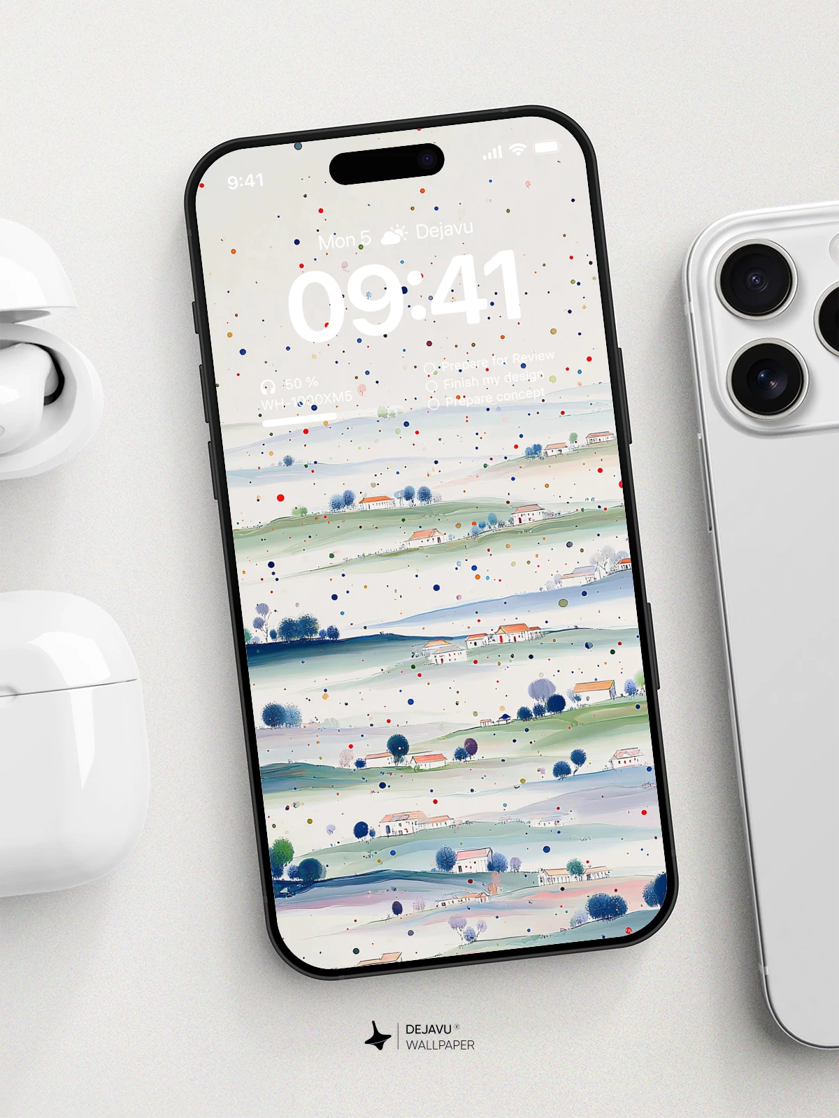 Colorful Dot Landscape Wallpaper 4K for iPhone Lock Screen