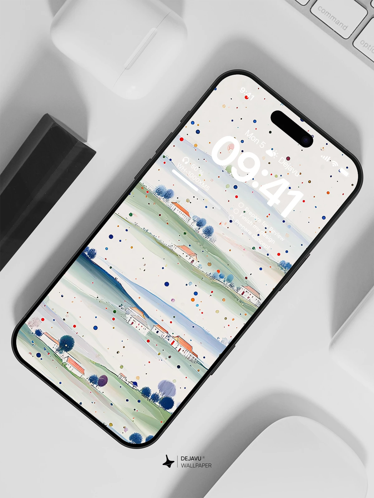 Colorful Dot Landscape Wallpaper 4K for iPhone Lock Screen