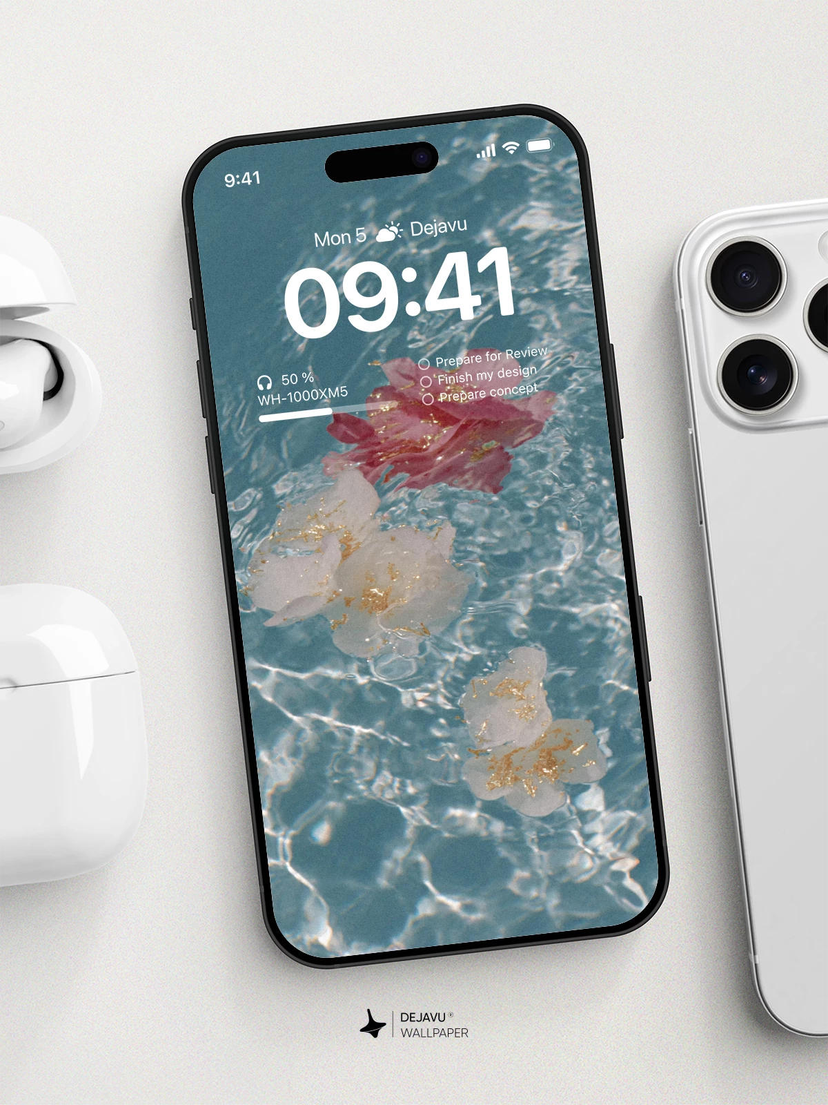 Floral Water Wallpaper 4K for iPhone Lock Screen