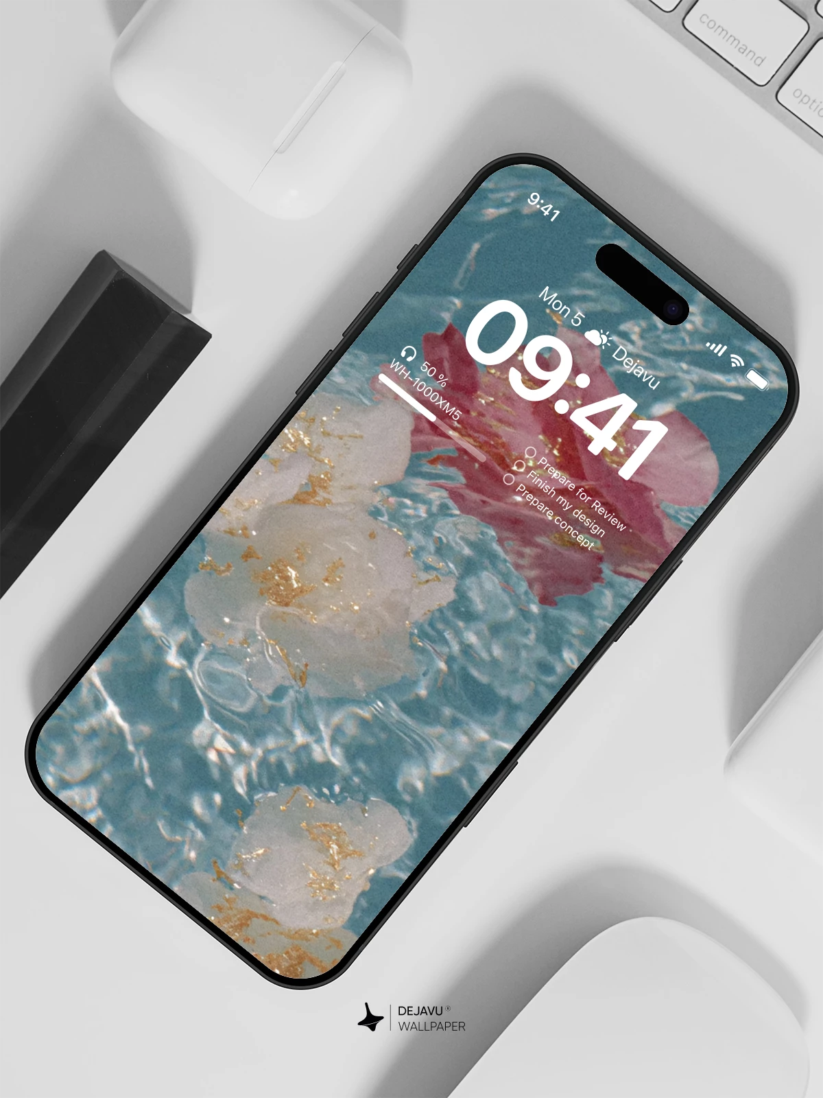 Floral Water Wallpaper 4K for iPhone Lock Screen