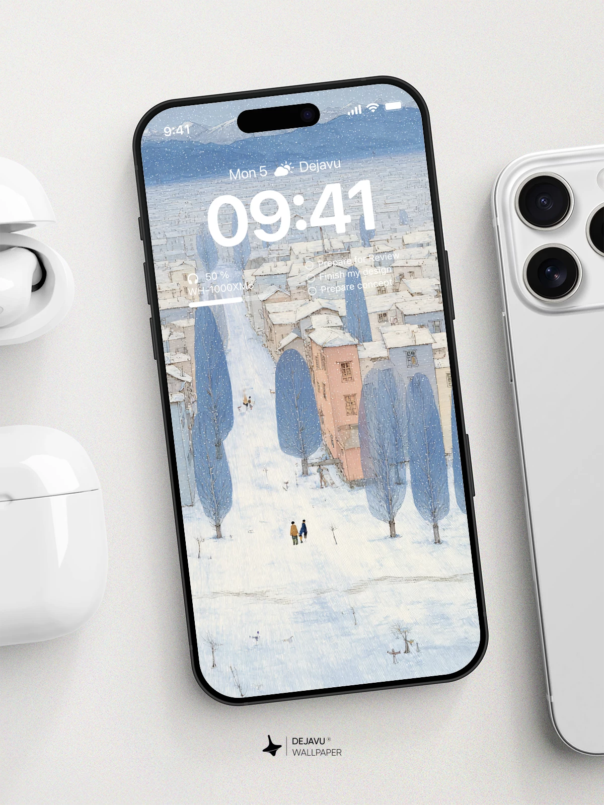 Snowy Cityscape Wallpaper 4K for iPhone Lock Screen