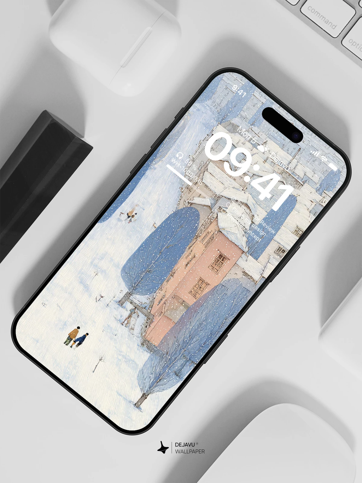 Snowy Cityscape Wallpaper 4K for iPhone Lock Screen