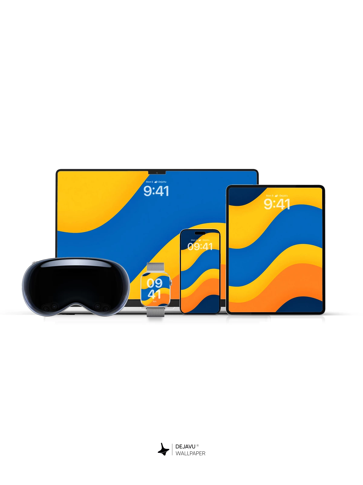 Yellow Blue Orange Waves Wallpaper 4K for iPhone Lock Screen