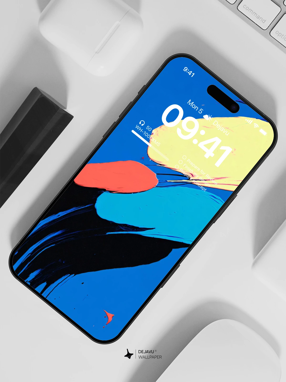 Abstract Blue and Yellow Wallpaper 4K for Mobile Background
