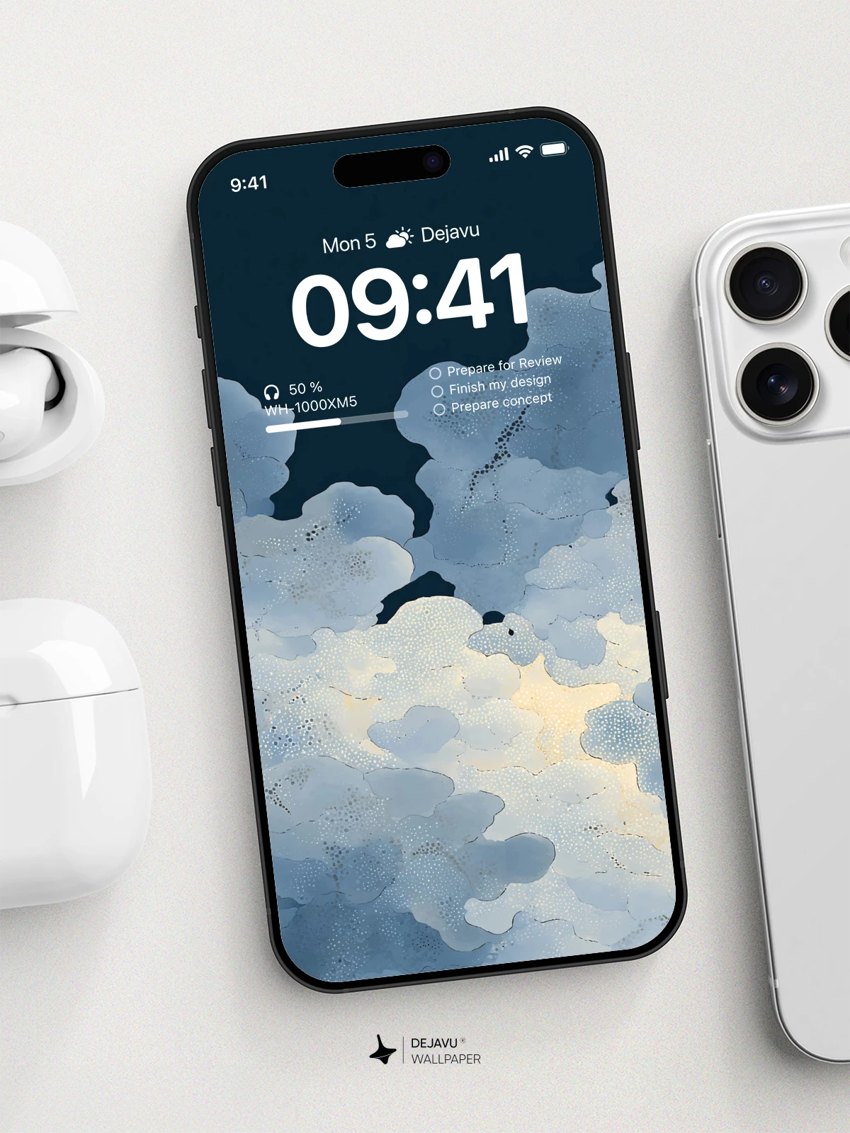 Minimalist Blue Abstract Wallpaper 4K for iPhone Lock Screen
