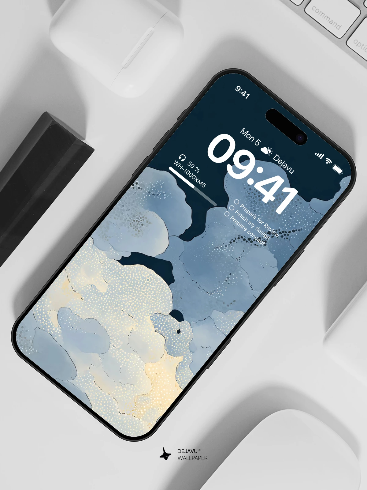 Minimalist Blue Abstract Wallpaper 4K for iPhone Lock Screen