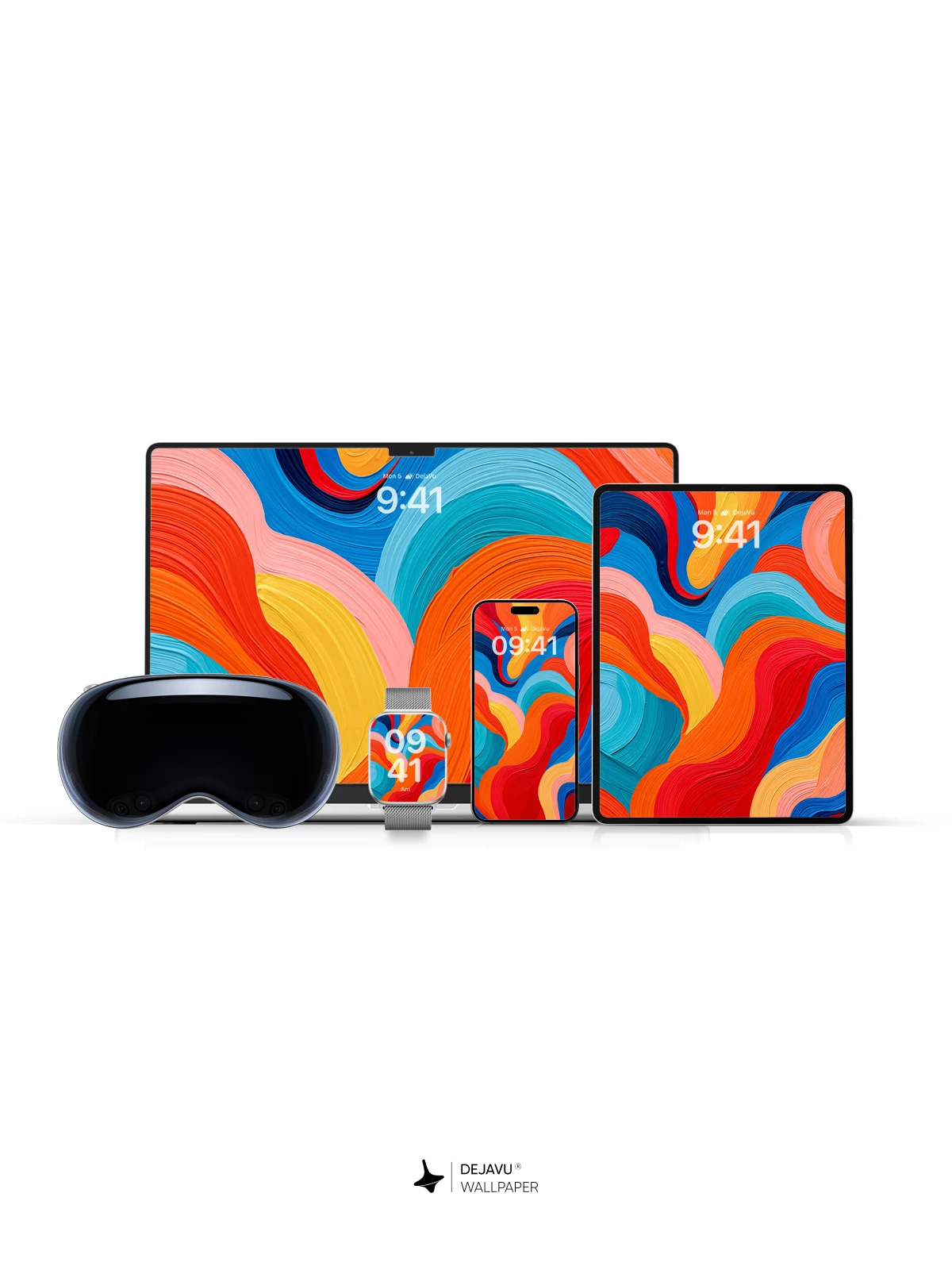 Abstract Colorful Waves Wallpaper 4K for iPhone Lock Screen