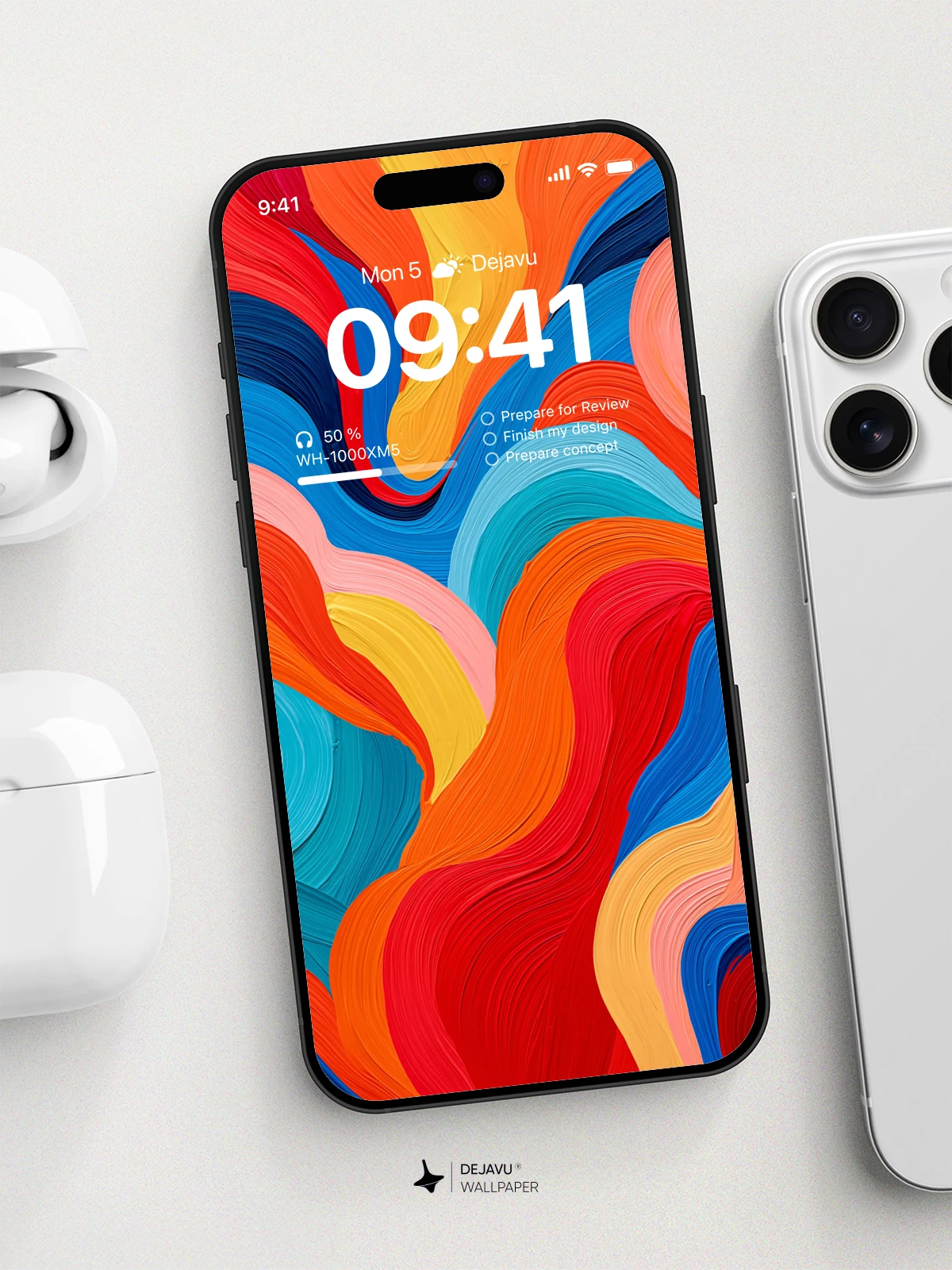 Abstract Colorful Waves Wallpaper 4K for iPhone Lock Screen