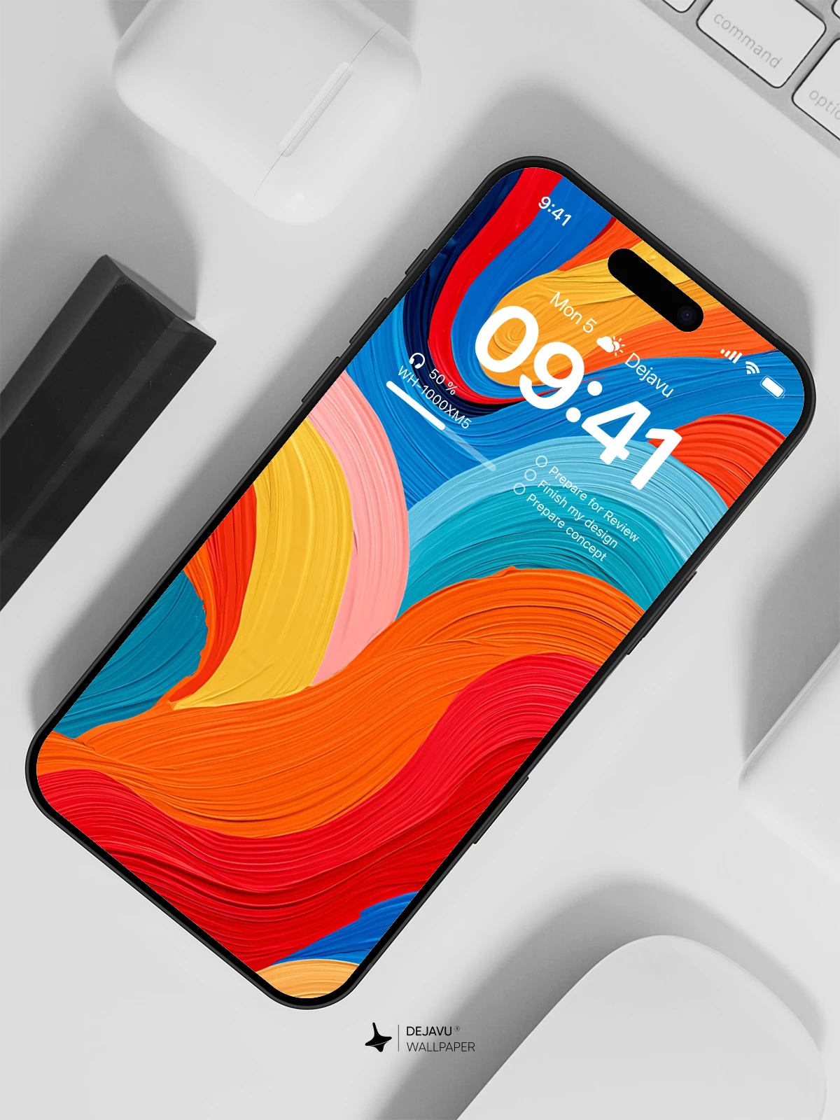 Abstract Colorful Waves Wallpaper 4K for iPhone Lock Screen