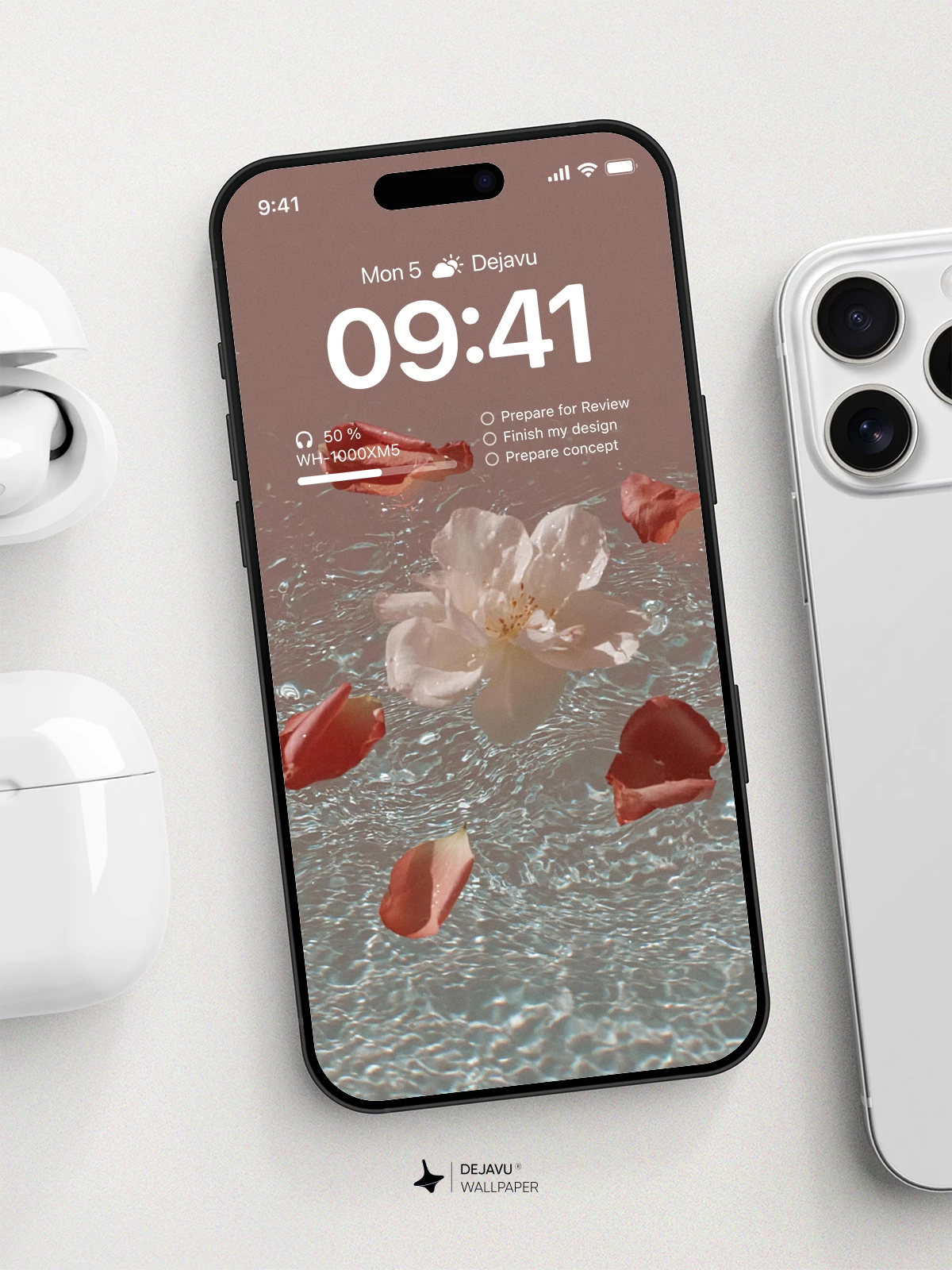 Rose Petal Water Wallpaper 4K for iPhone Lock Screen