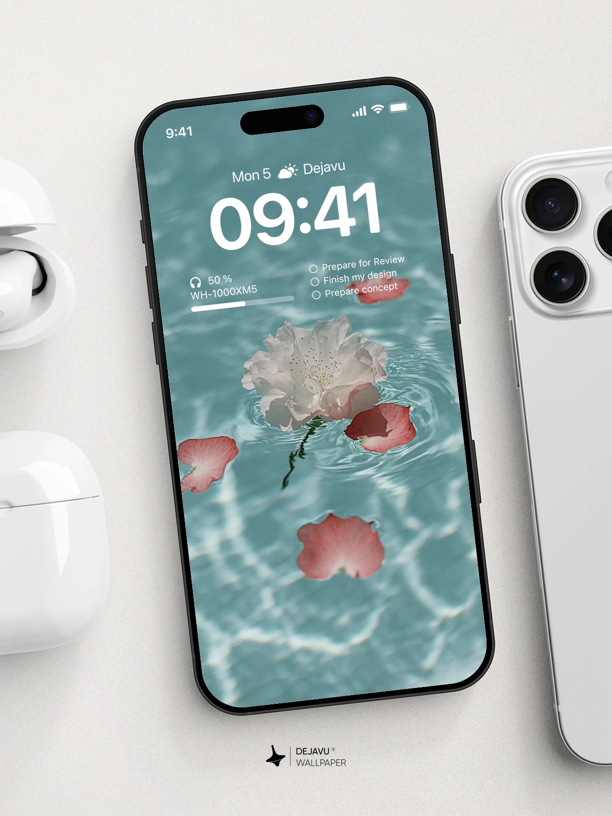 Floating Flower Petals Wallpaper 4K for iPhone Lock Screen